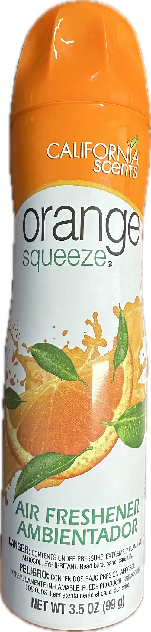 CALIFORNIA SCENTS AIR FRESHENER 3.5oz AEROSOL ORANGE SQUEEZE NI
