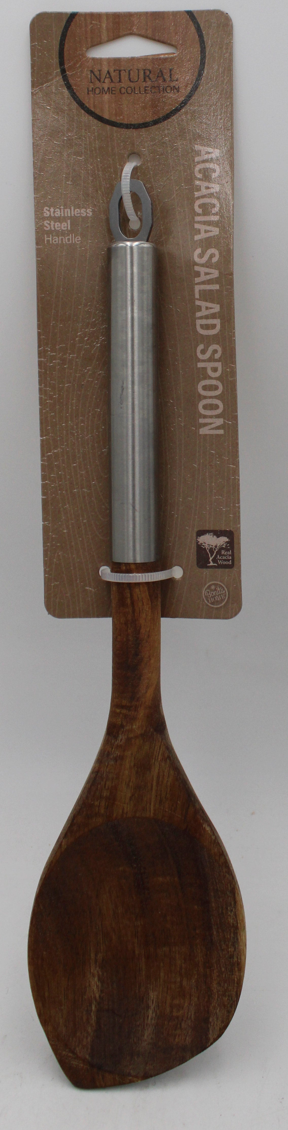 10in Acacia Salad Spoon SS Handle