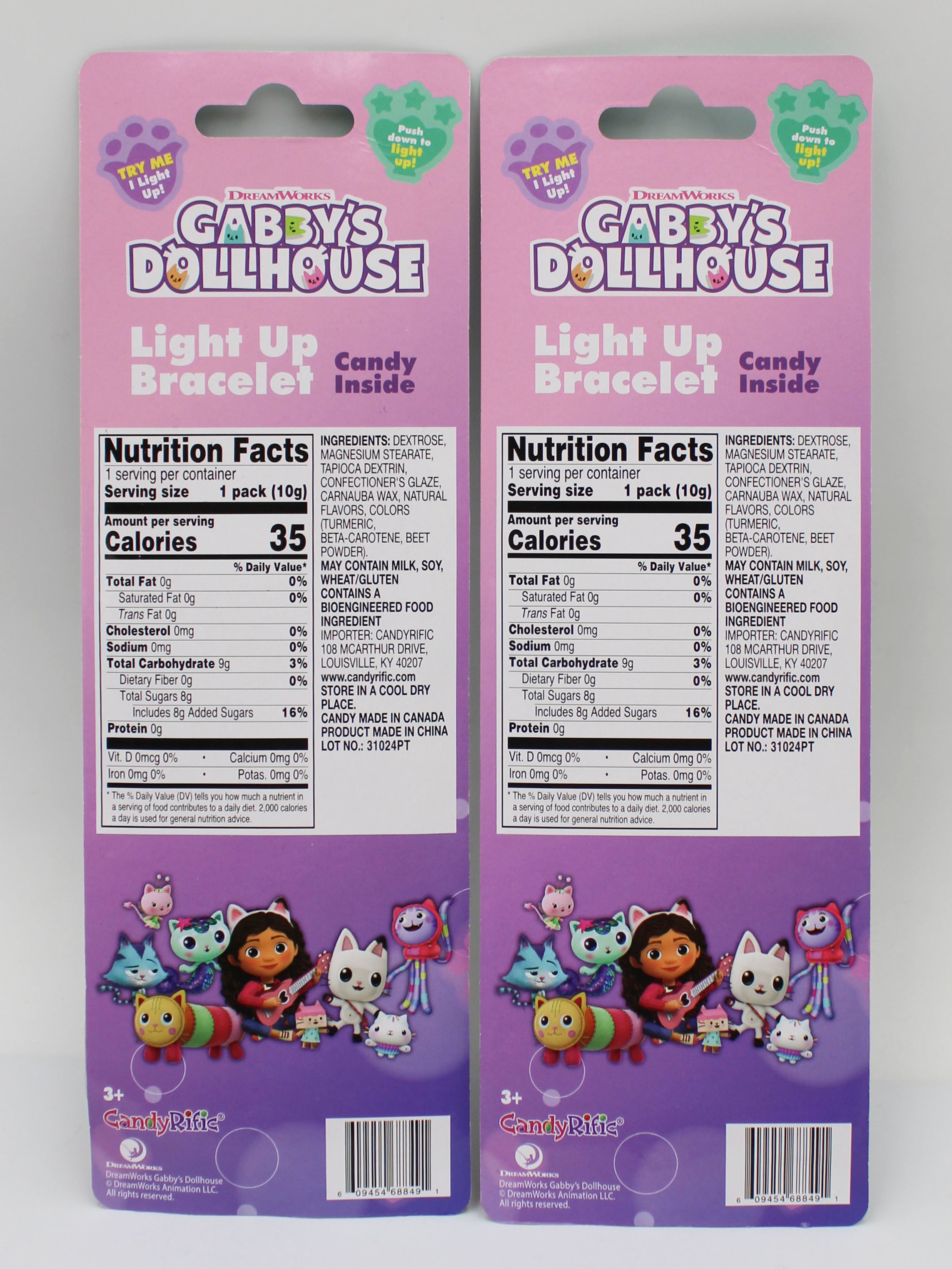 GABBY'S DOLLHOUSE LIGHT UP BRACELET W/ CANDY BB 11/6/27