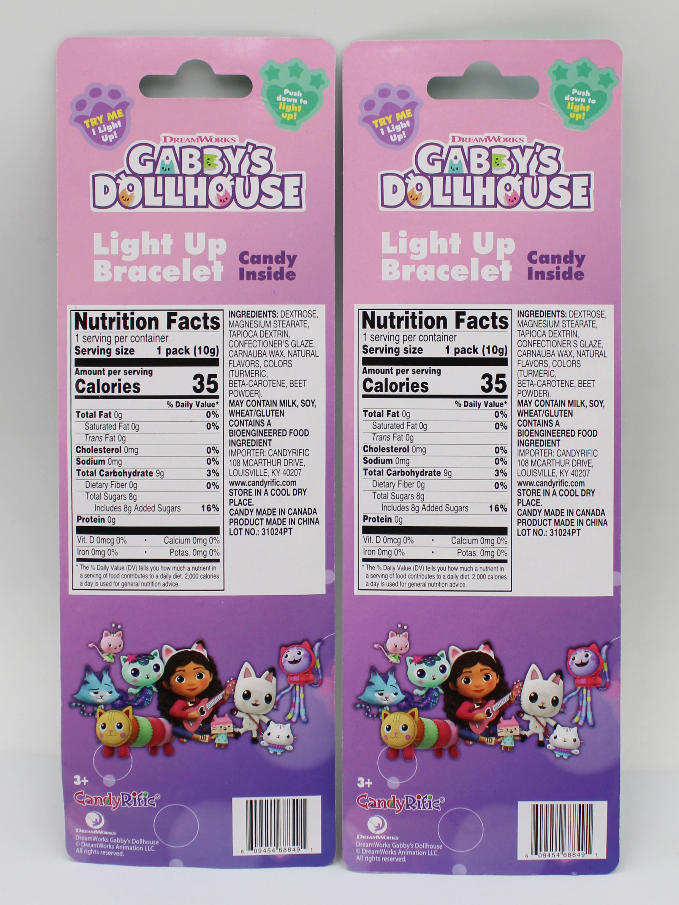 GABBY'S DOLLHOUSE LIGHT UP BRACELET W/ CANDY BB 11/6/27
