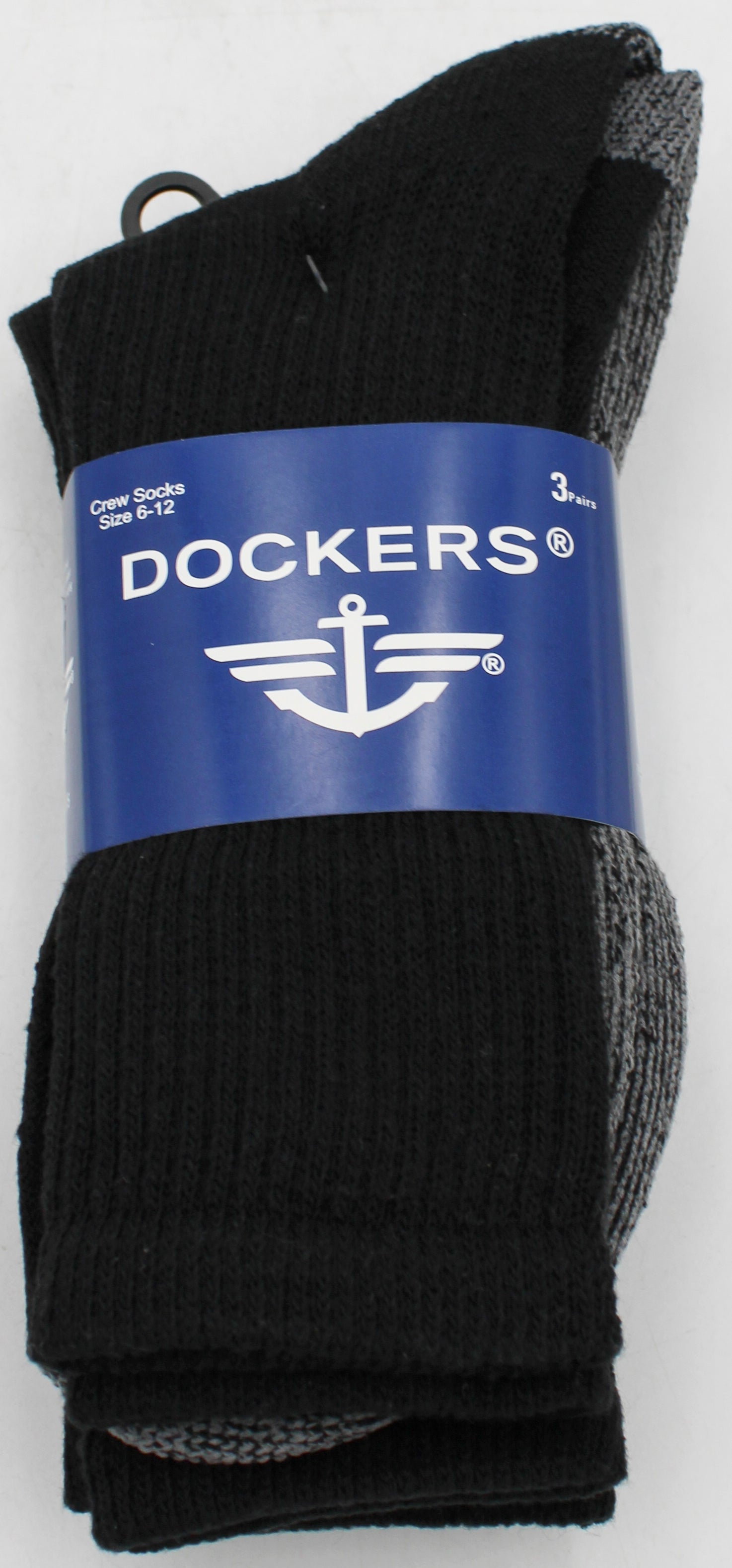 DOCKERS 3PK CREW SOCK - BLACK SOLE NI