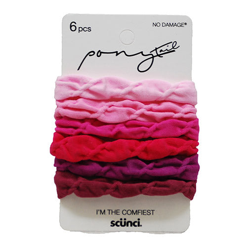 Scunci Ponytail Elastics 6ct Assorted Wholesale Pack