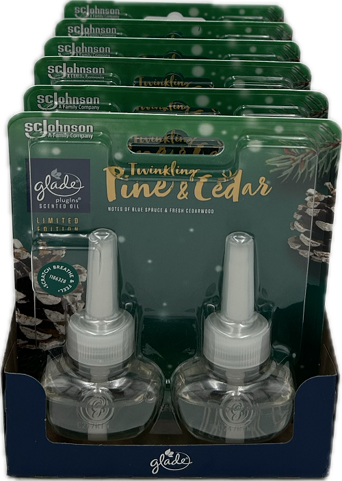 GLADE PLUG IN SCENTED OIL TWINKLING PINE & CEDAR 2ct 0.67floz US