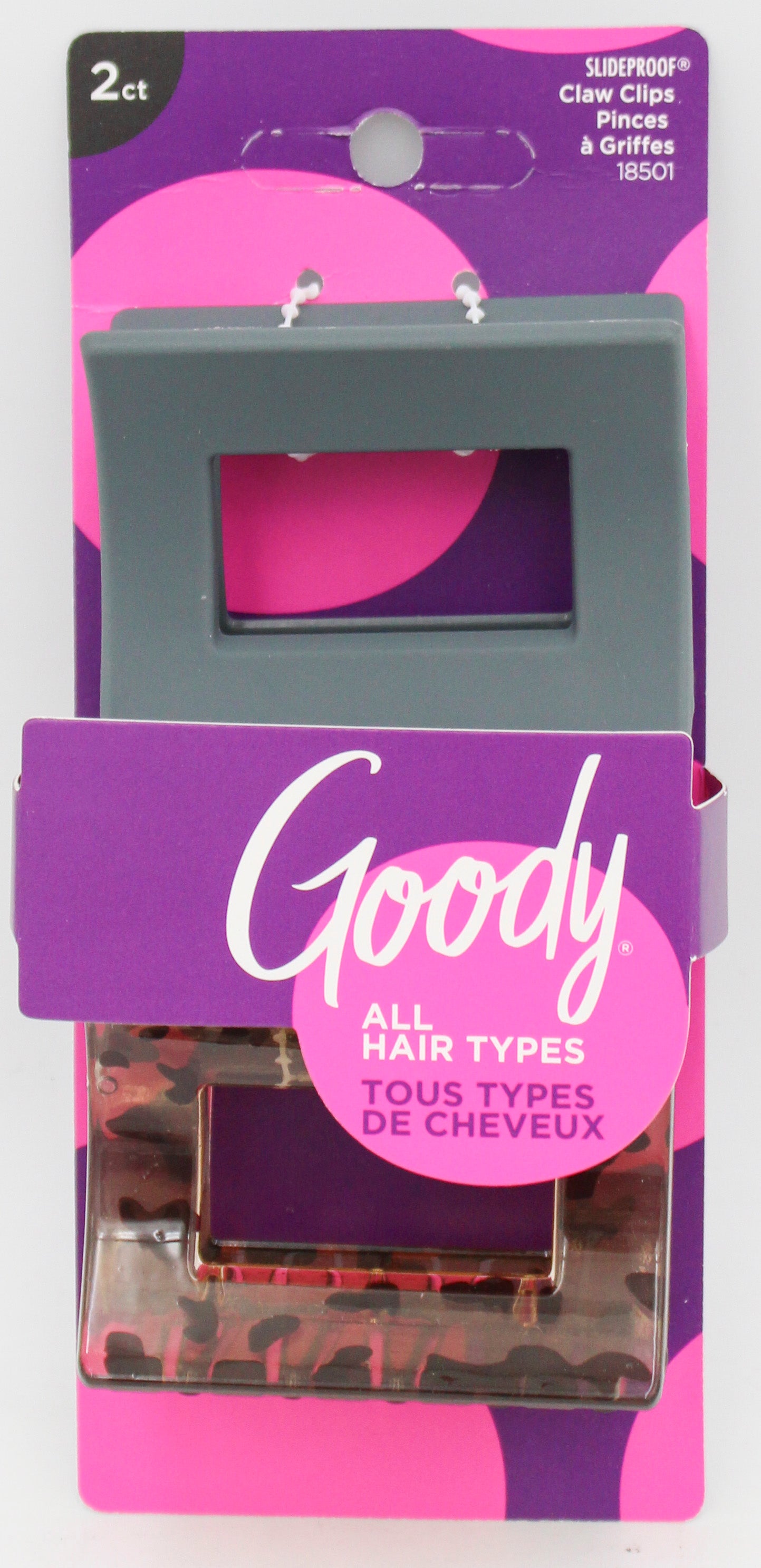 CLAW CLIPS SQUARE BACLK TORTOISE-2 CT NI