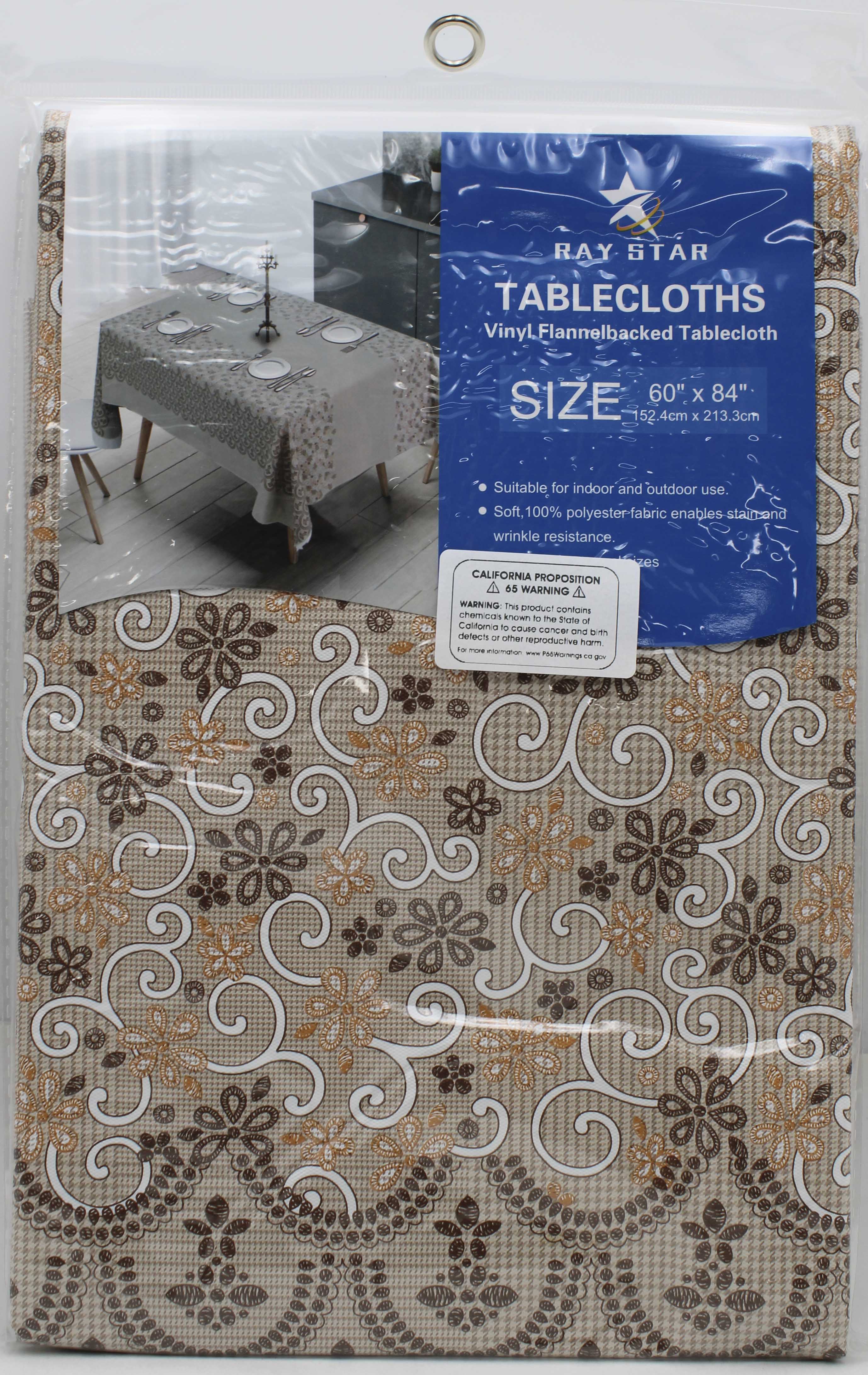 60x84" PRINTED VINYL TABLECLOTH