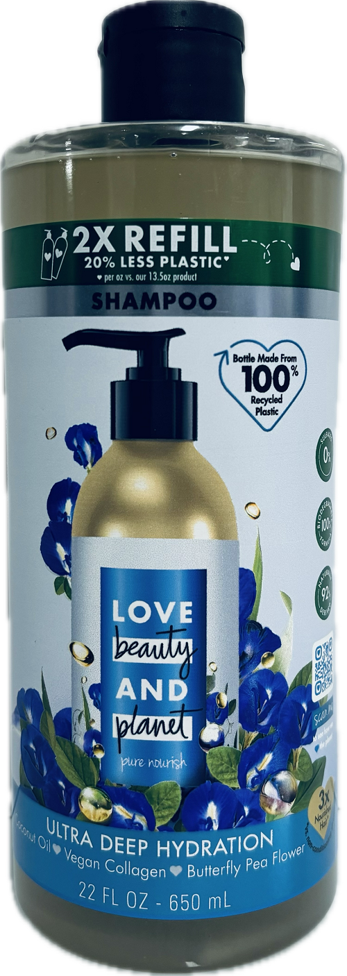 LOVE BEAUTY&PLANET ULTRA DEEP HYDRATION SHAMPOO REFILL 22oz COCONUT OIL.
