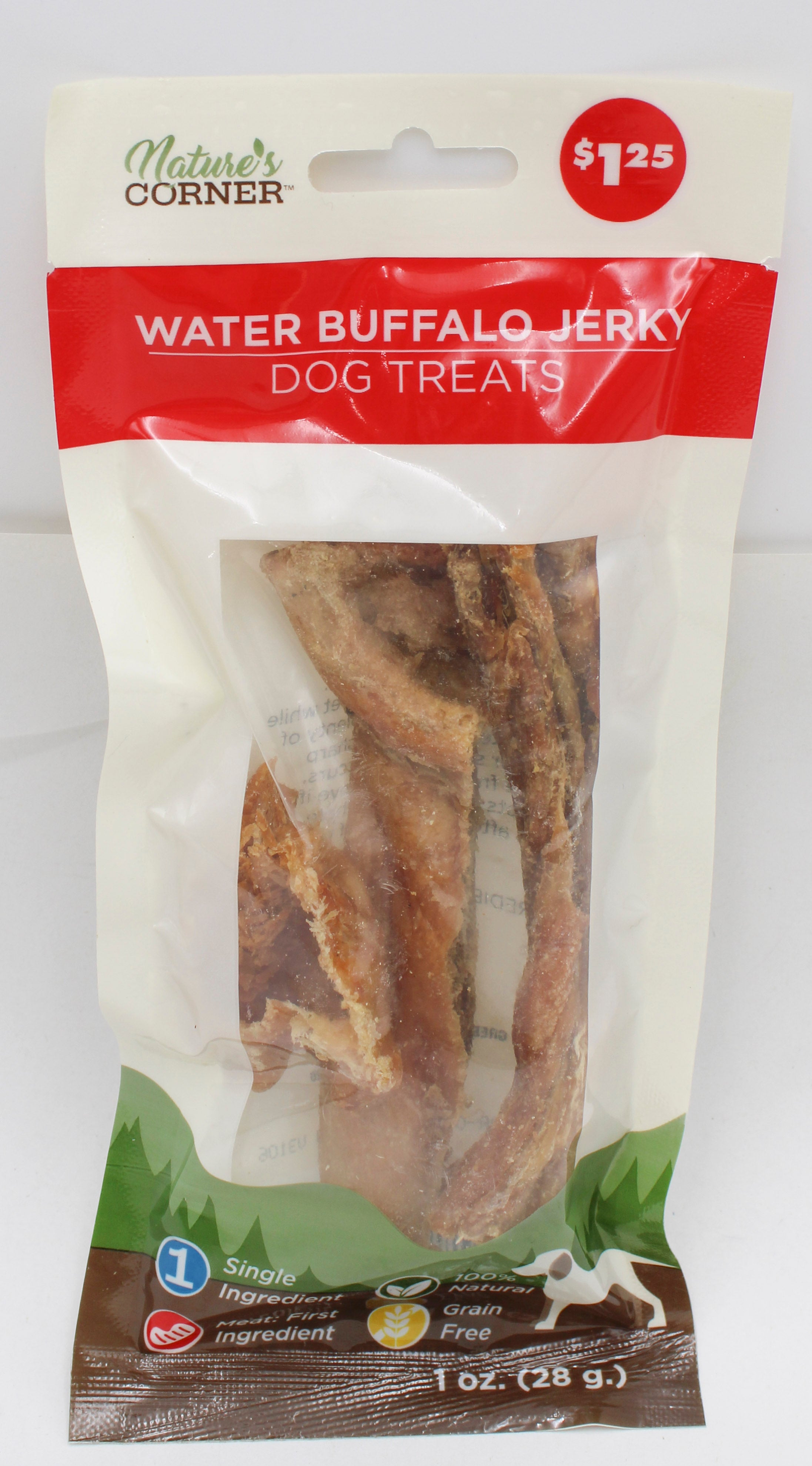 Nature's Corner Pig Ear Chew 0.5oz & Water Buffalo Jerky 1oz Combo