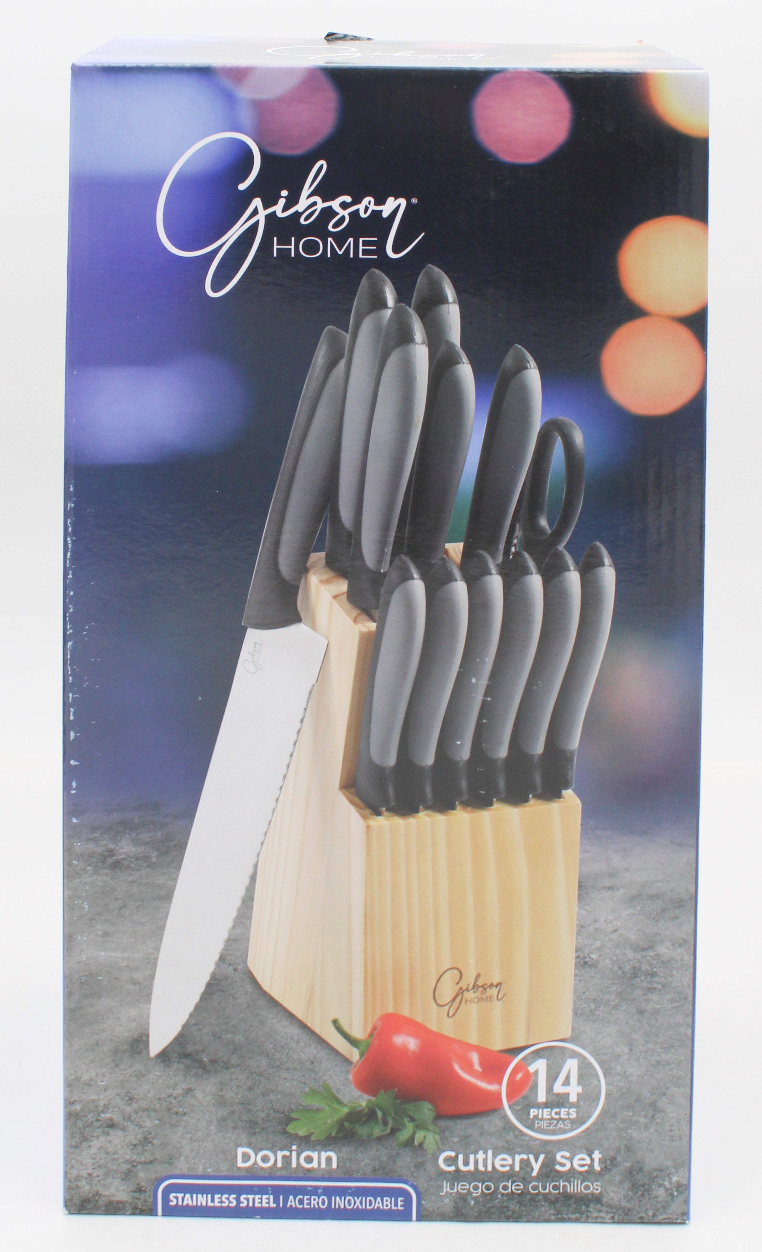 GIBSON HOME STAINLESS STEEL KNIFE SET 14pc NI