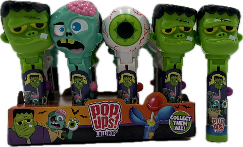 LOLLIPOPS MONTER MIX POP UPS! 0.35oz HALLOWEEN DISPLAYS  EXP 3/12/26