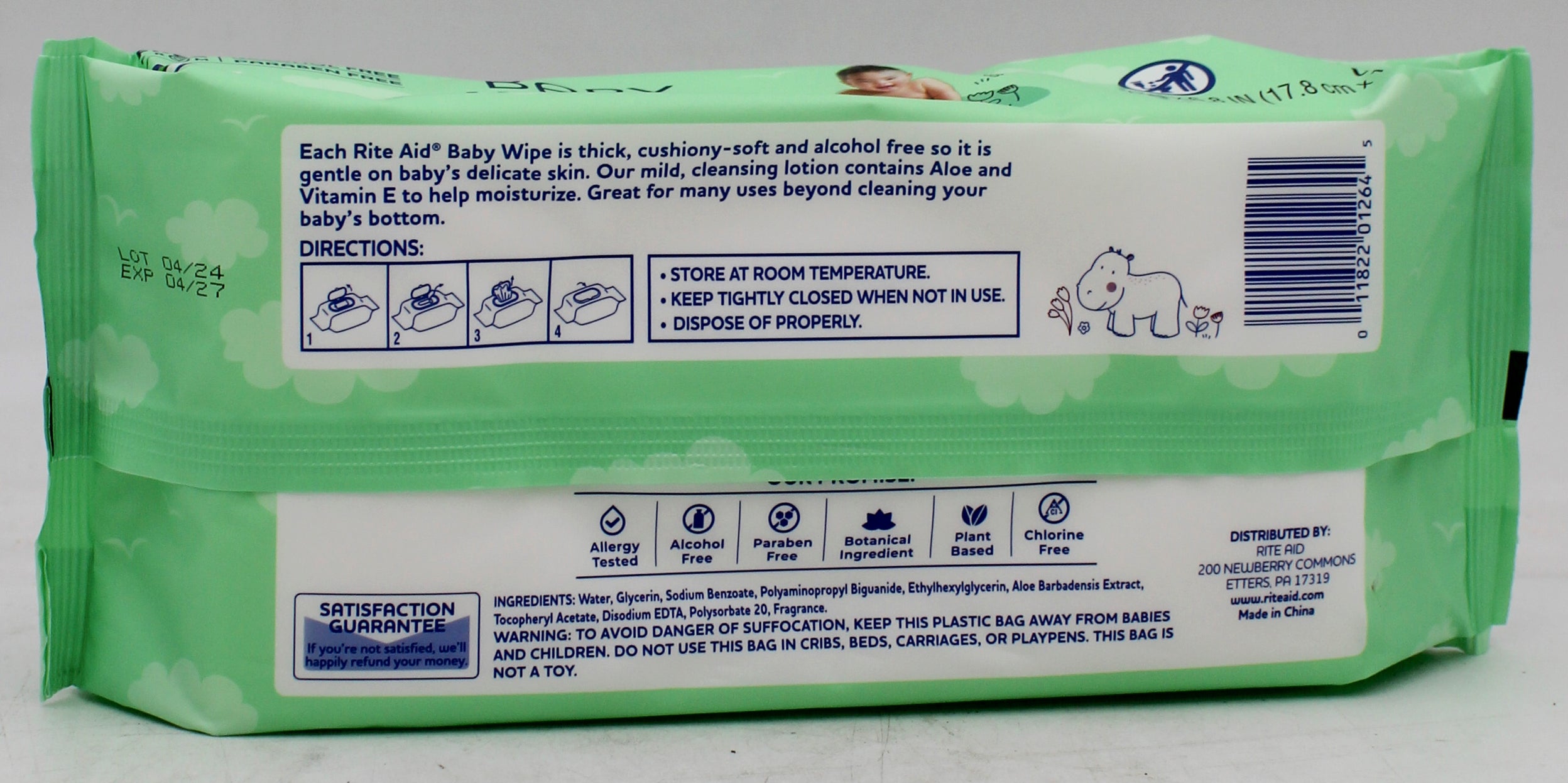 RITE AID BABY WIPES SCENTED 72CT EXP - 4/2027