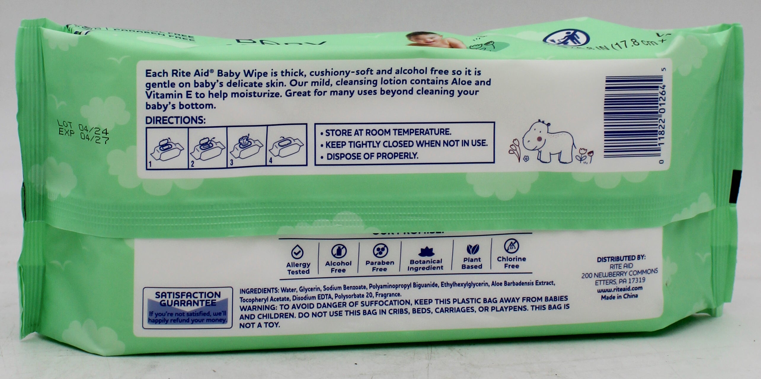 RITE AID BABY WIPES SCENTED 72CT EXP - 4/2027