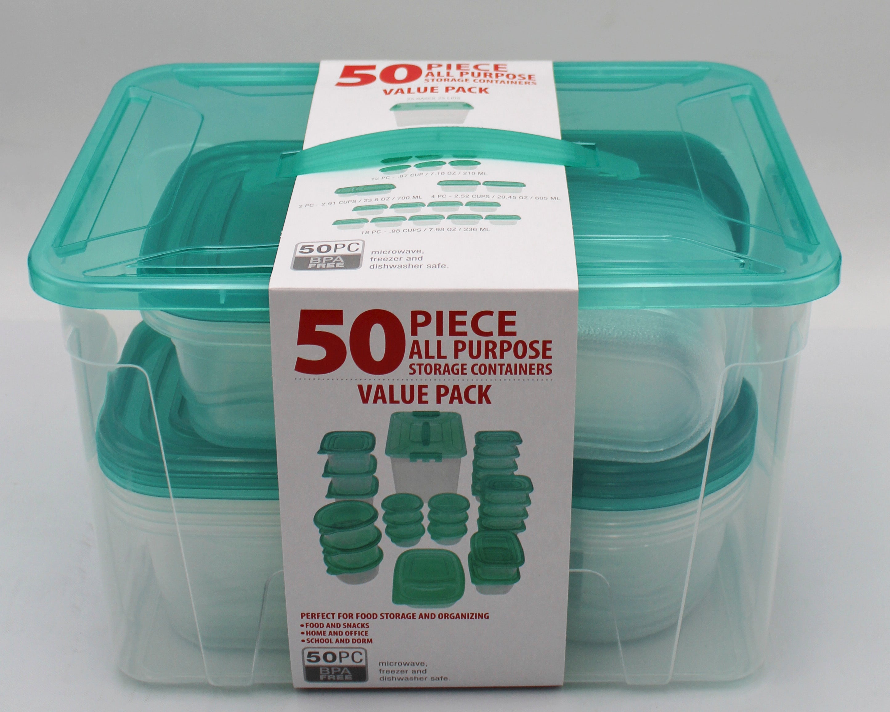 50PC ALL PURPOSE CONTAINER SET - TEAL