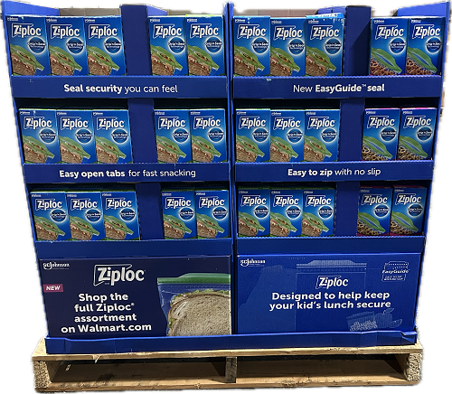 SP ZIPLOC BAGS BACK TO SCHOOL  100CT SNACK AND SANDWICH DISPLAY