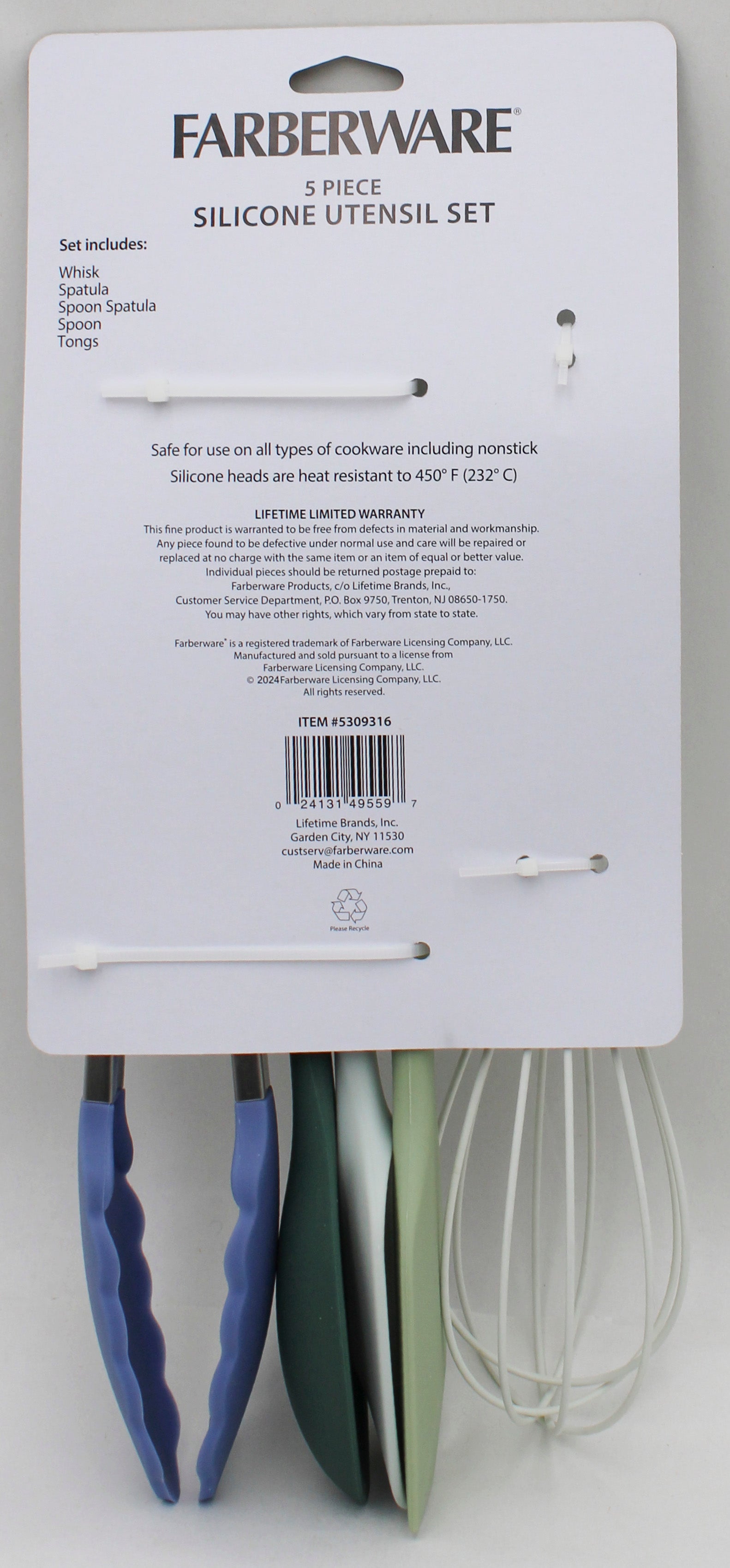 FARBERWARE PRO 5PC SILICONE UTENSIL SET NI