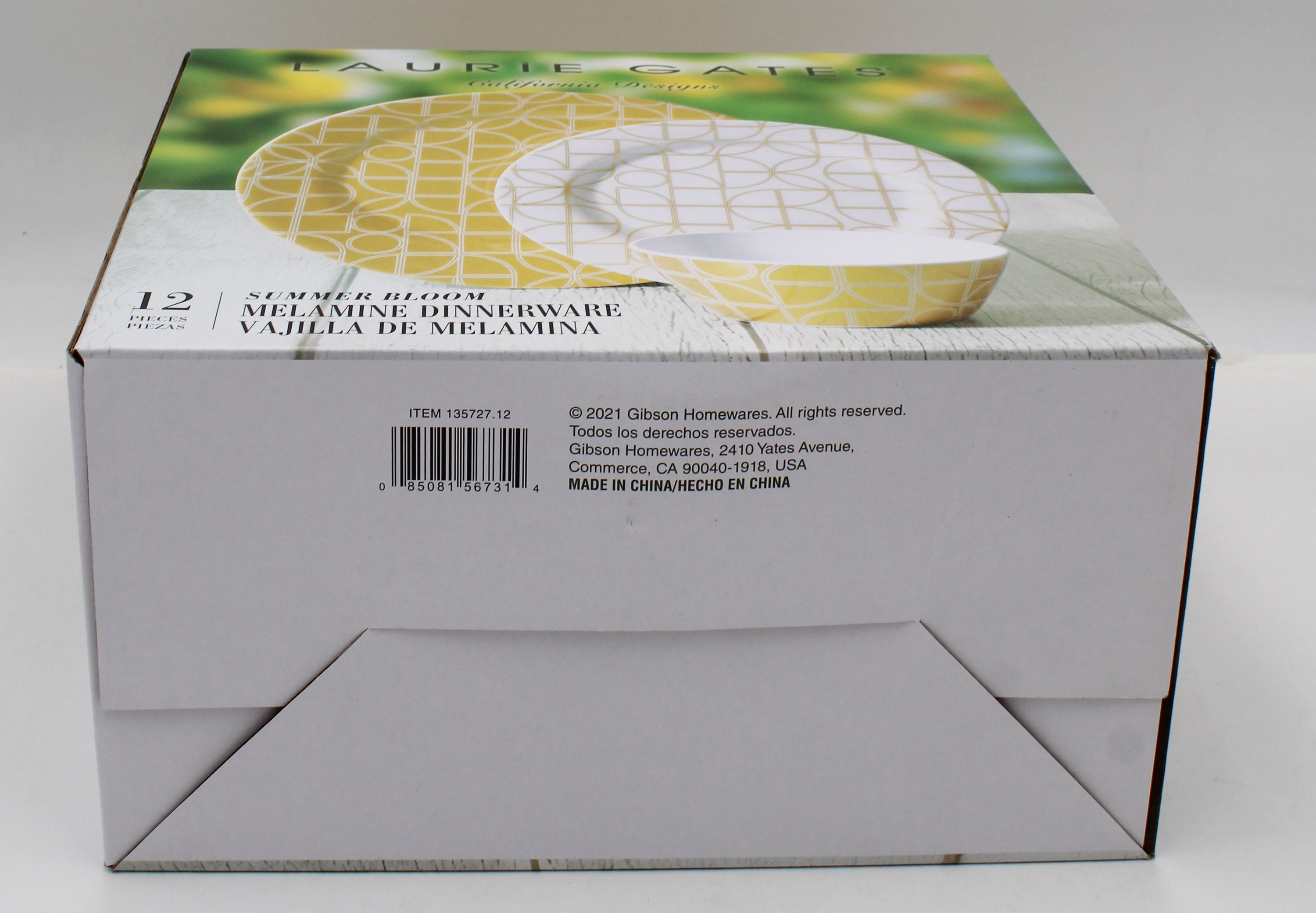 GIBSON HOME DISHWARE SET - GOLD MELAMINE 12pc NI