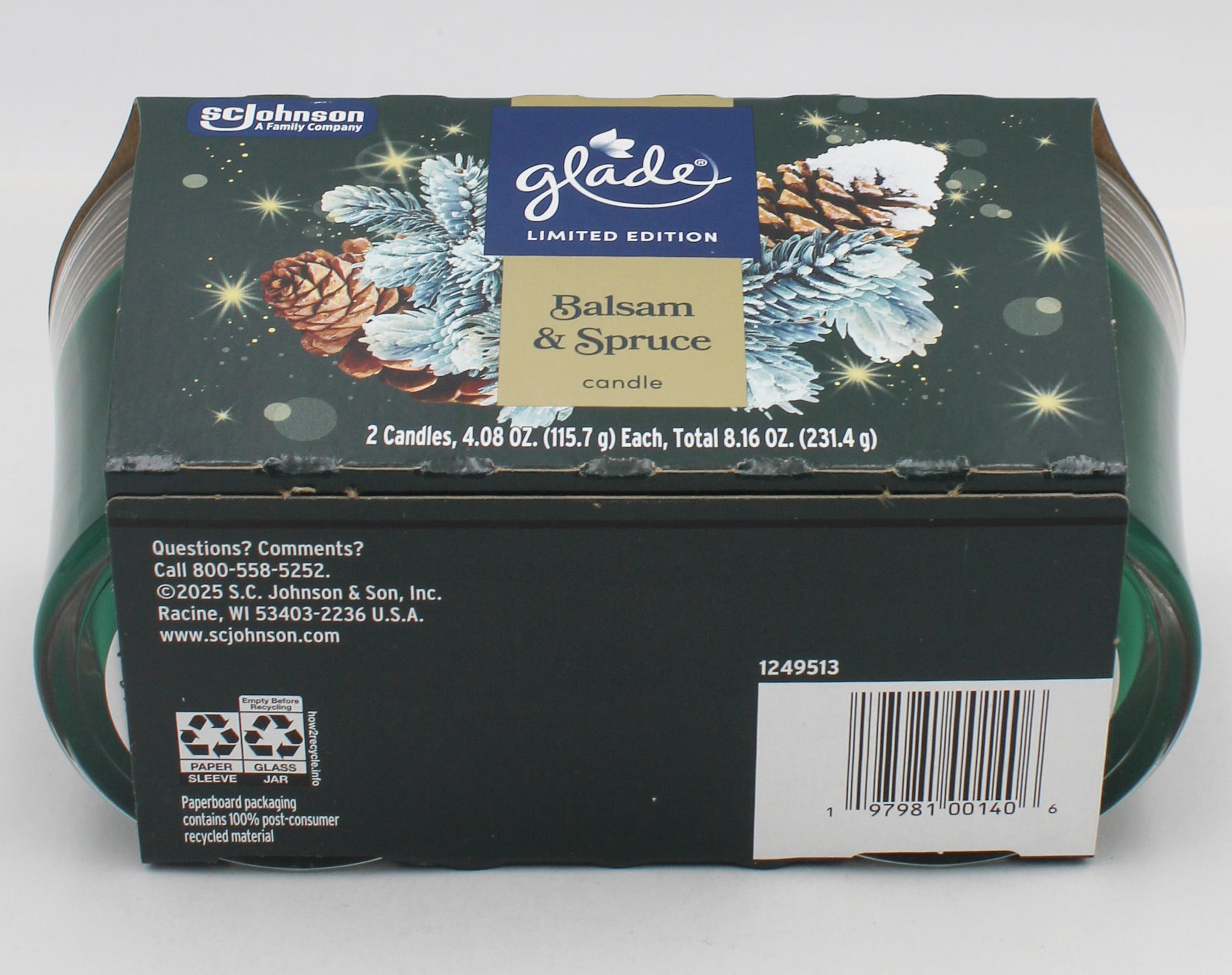 GLADE CANDLE BALSAM & SPRUCE 2ct 4.08oz
