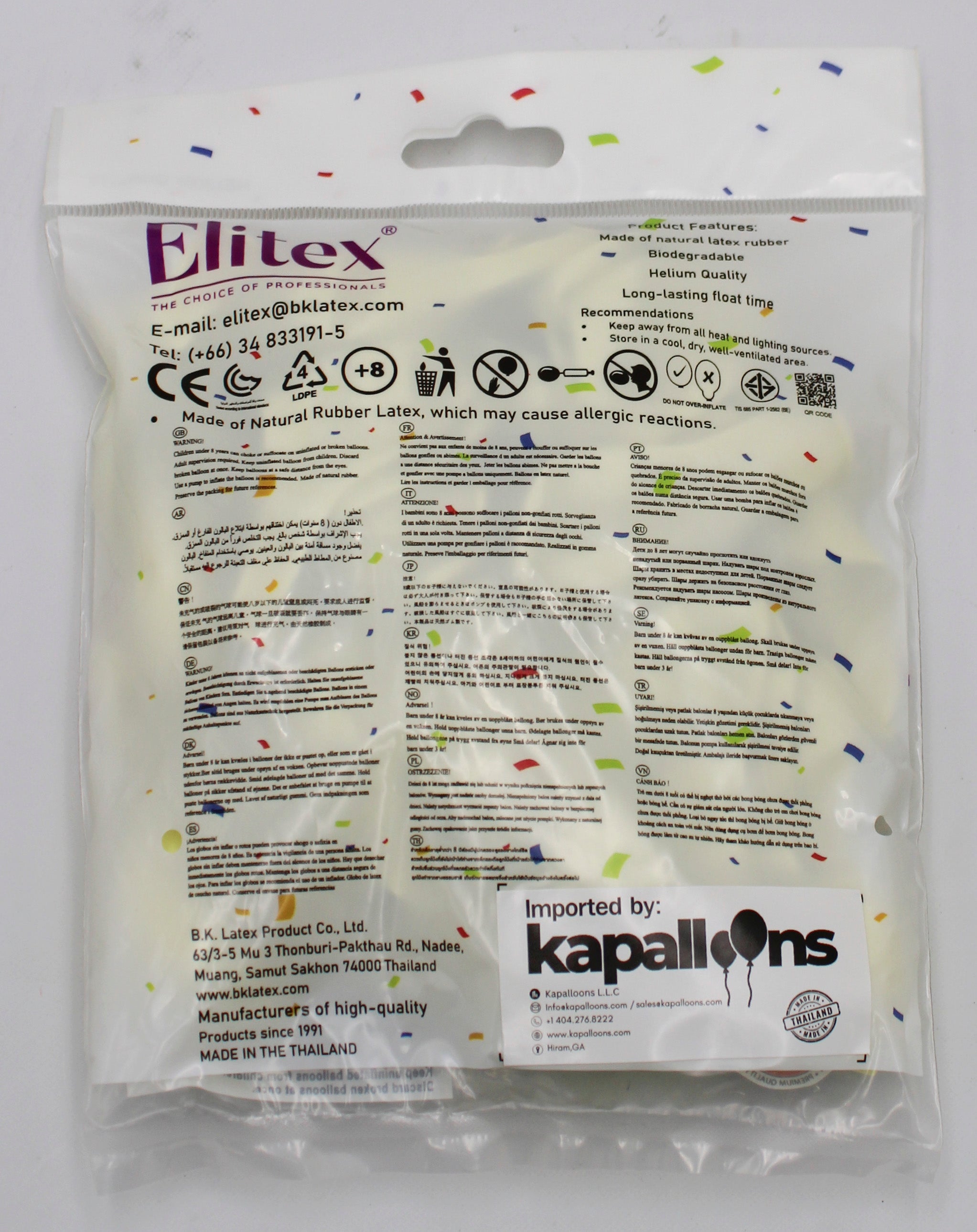 ELITEX 6" SMOOTHIE MANGO ROUND BALLOON, 50 PACK
