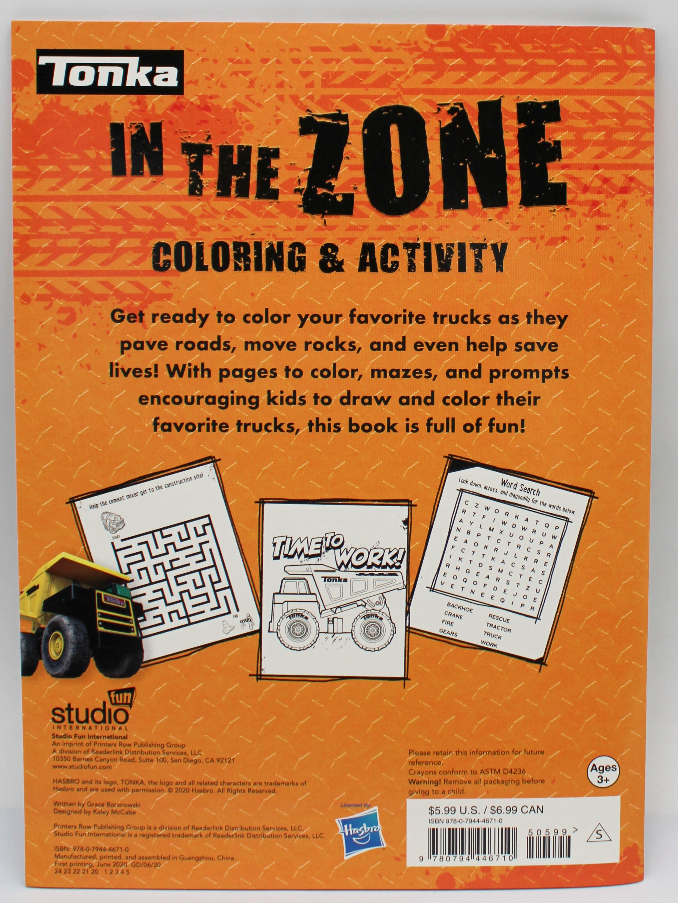 TONKA Coloring Book with Crayons 48 Pages Wholesale
