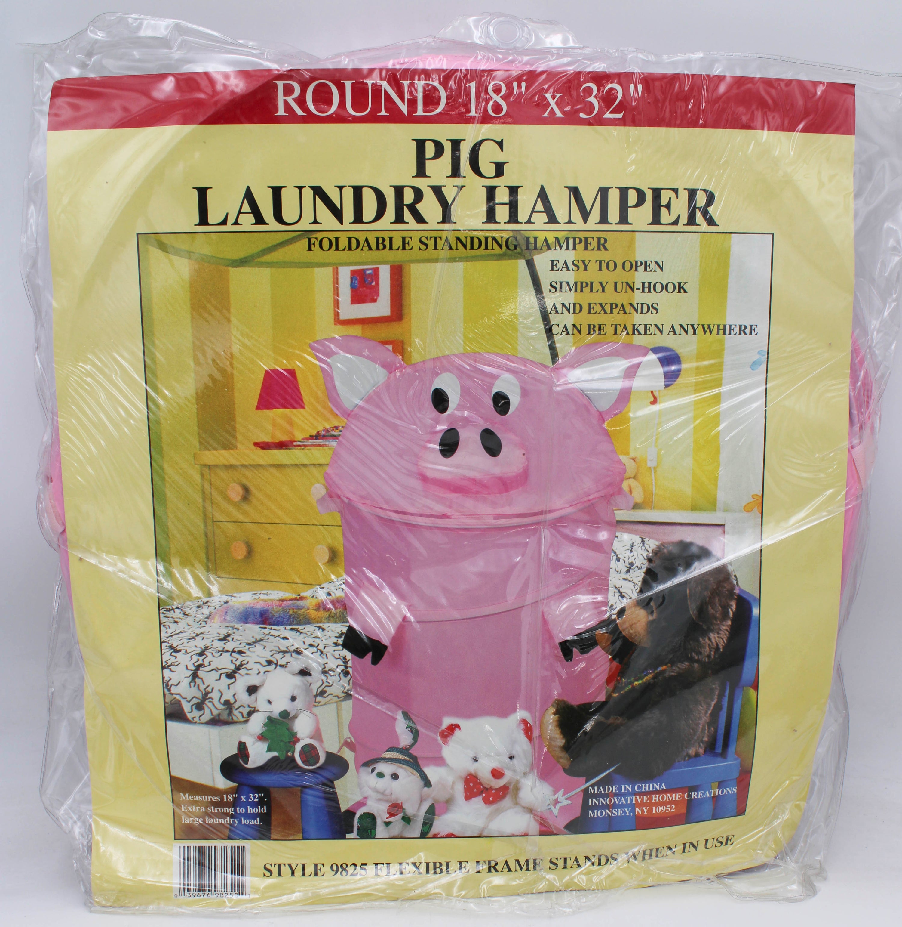 18''x32'' FOLDABLE STANDING HAMPER - PIG