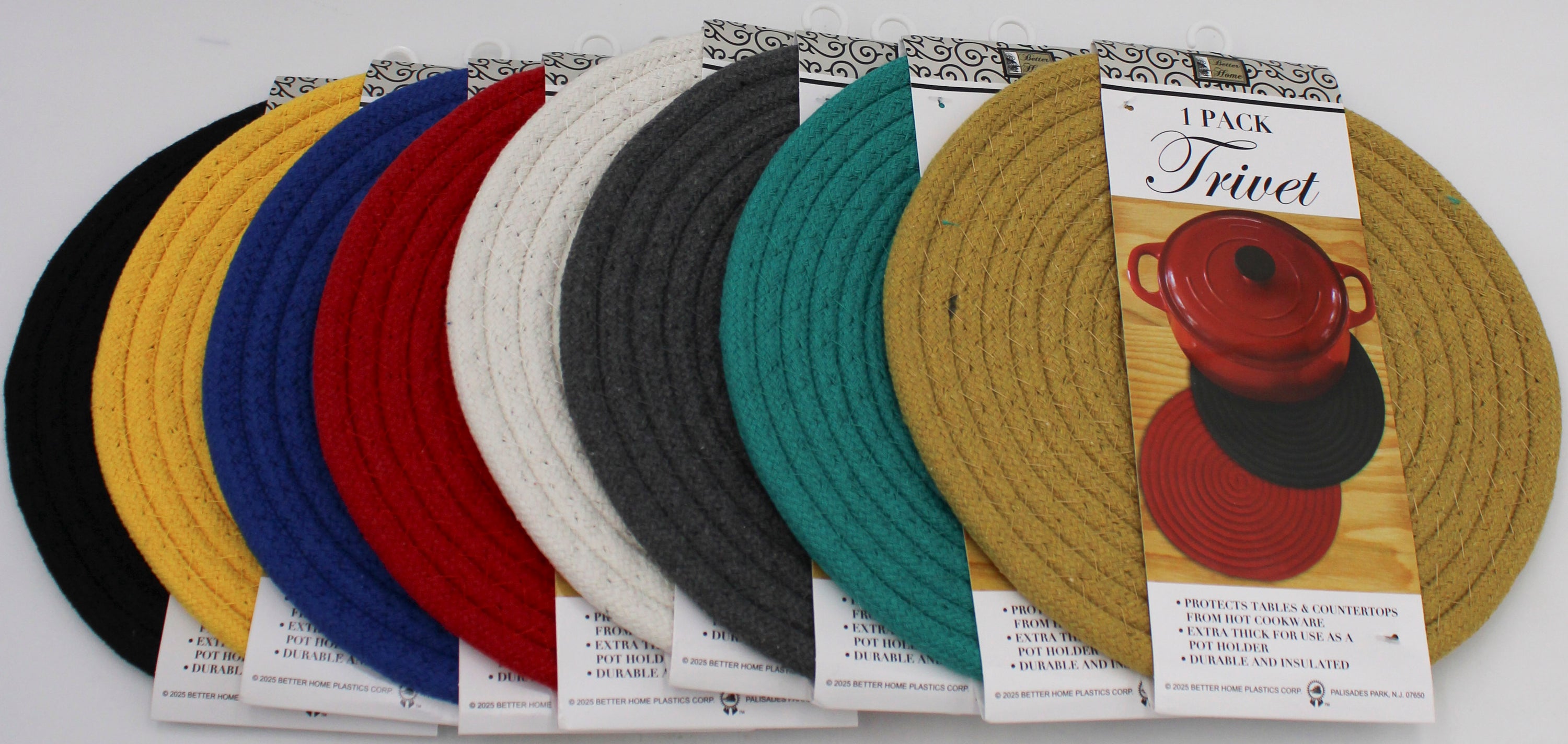 CLOTH ROUND TRIVET 9"-ASST COLORS