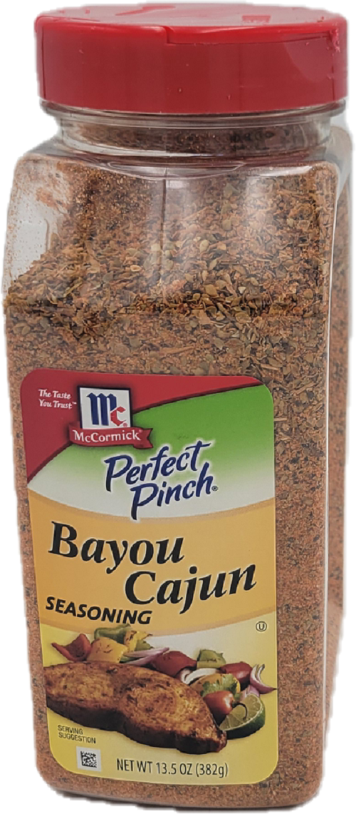 MCCORMICK PERFECT PINCH BAYOU CAJUN SEASONING 13.5oz BEST BY  5/25/25