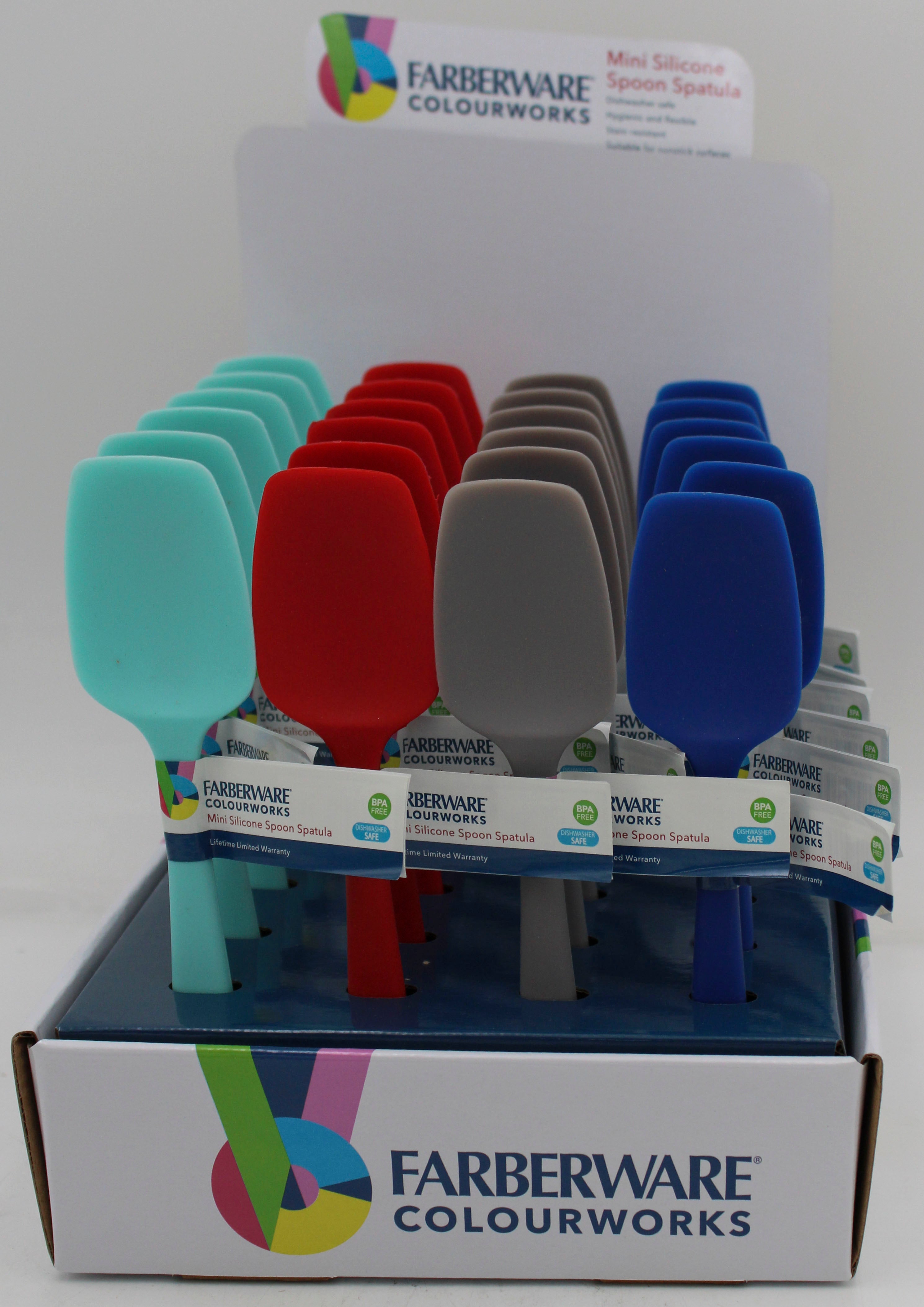 FARBERWARE COLOURWORKS MINI SPOON SPATULA 24CT CDU ASST NI