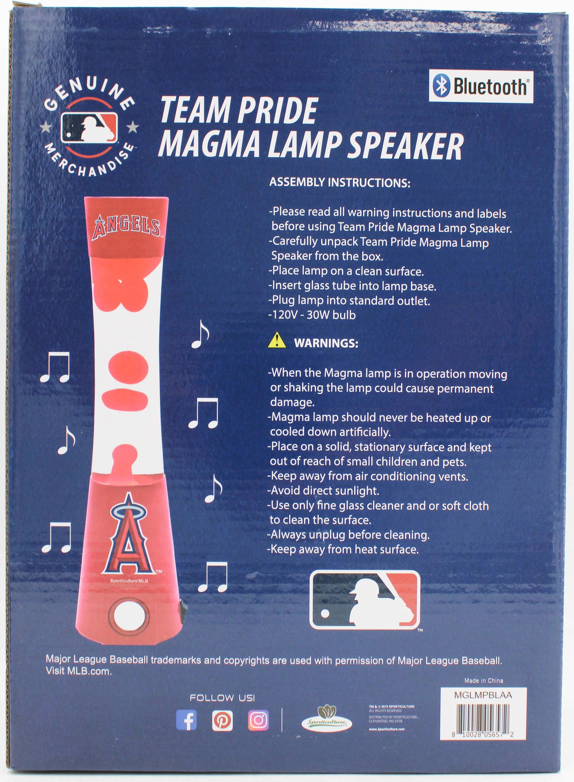 MLB LOS ANGELES LAVA LAMP SPEAKER 16.5"