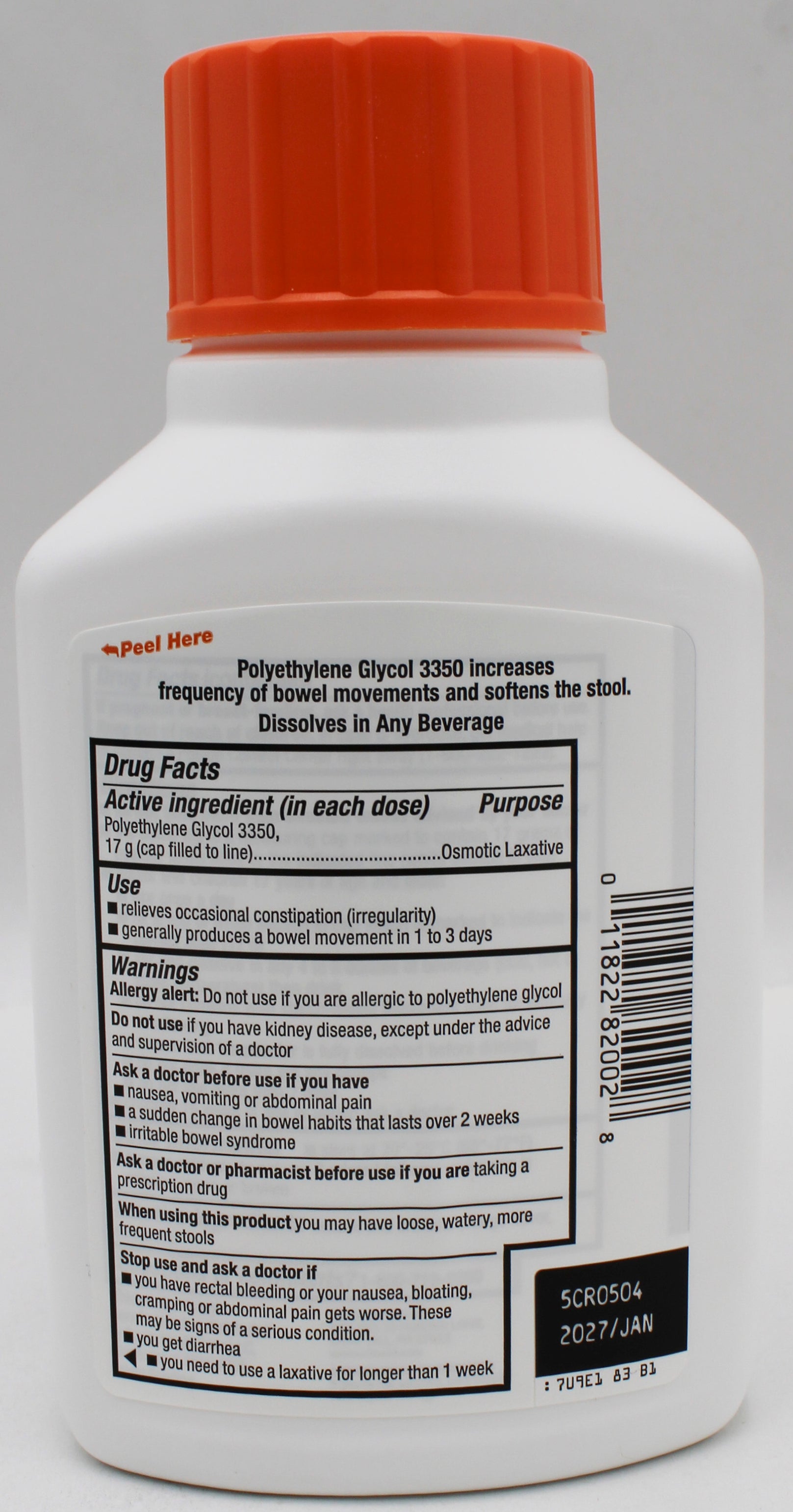 RITE AID LAXATIVE POWDER 14 DOSES 8.3oz EXP 1/31/2027 COMPARES TO MiraLax