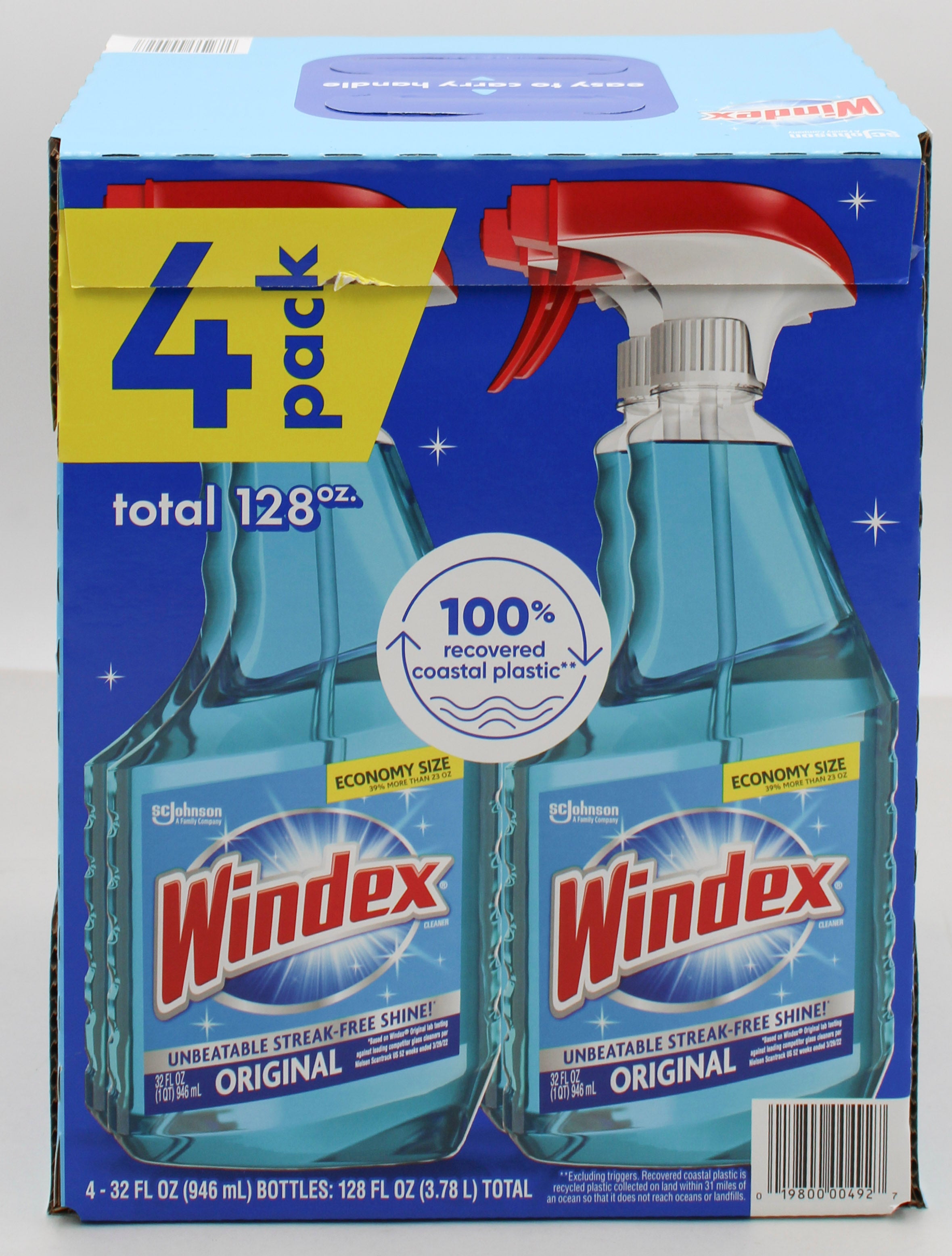 WINDEX ORIGINAL GLASS CLEANER BLUE 4 PACK 32floz