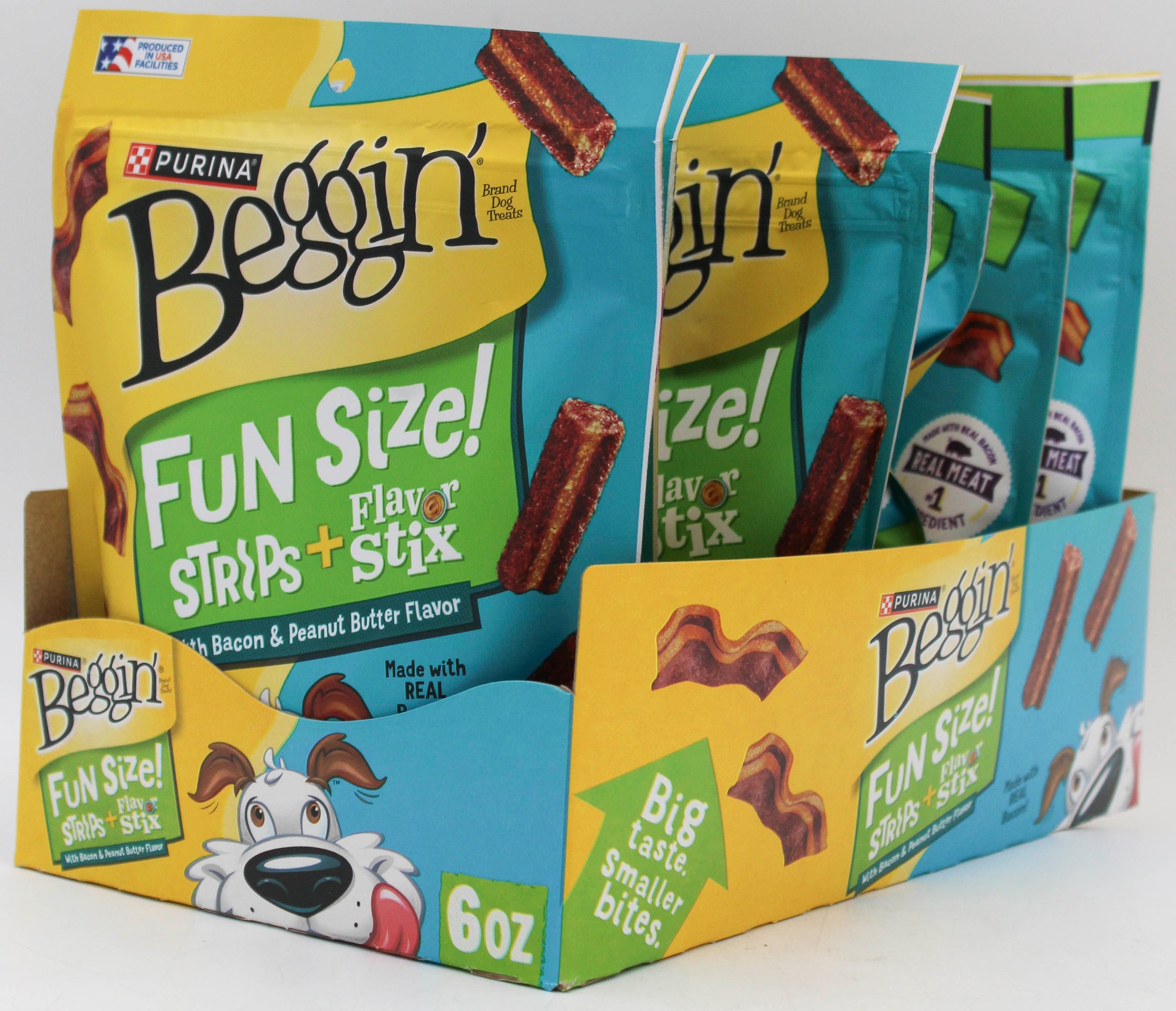 PURINA BEGGIN' FLAVORSTIX PEANUT BUTTER BACON 6oz EXP 6.30.26 NI
