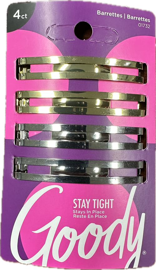 GOODY BARRETTE METAL DOUBLE BAR 4CT SILVER/GOLD NI