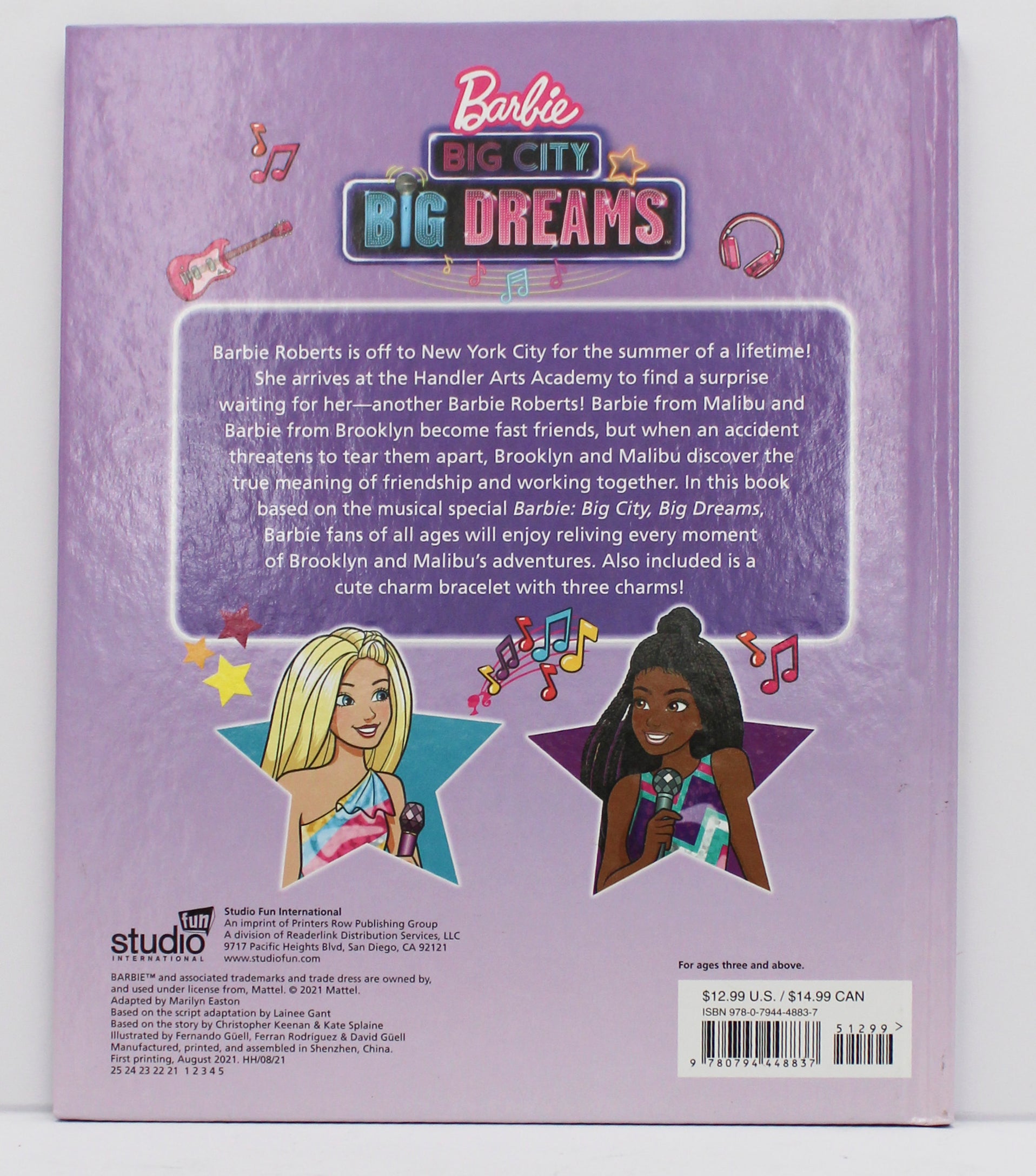 BARBIE: BIG CITY BIG DREAMS w/CHARM BRACELET BOOK 24pg