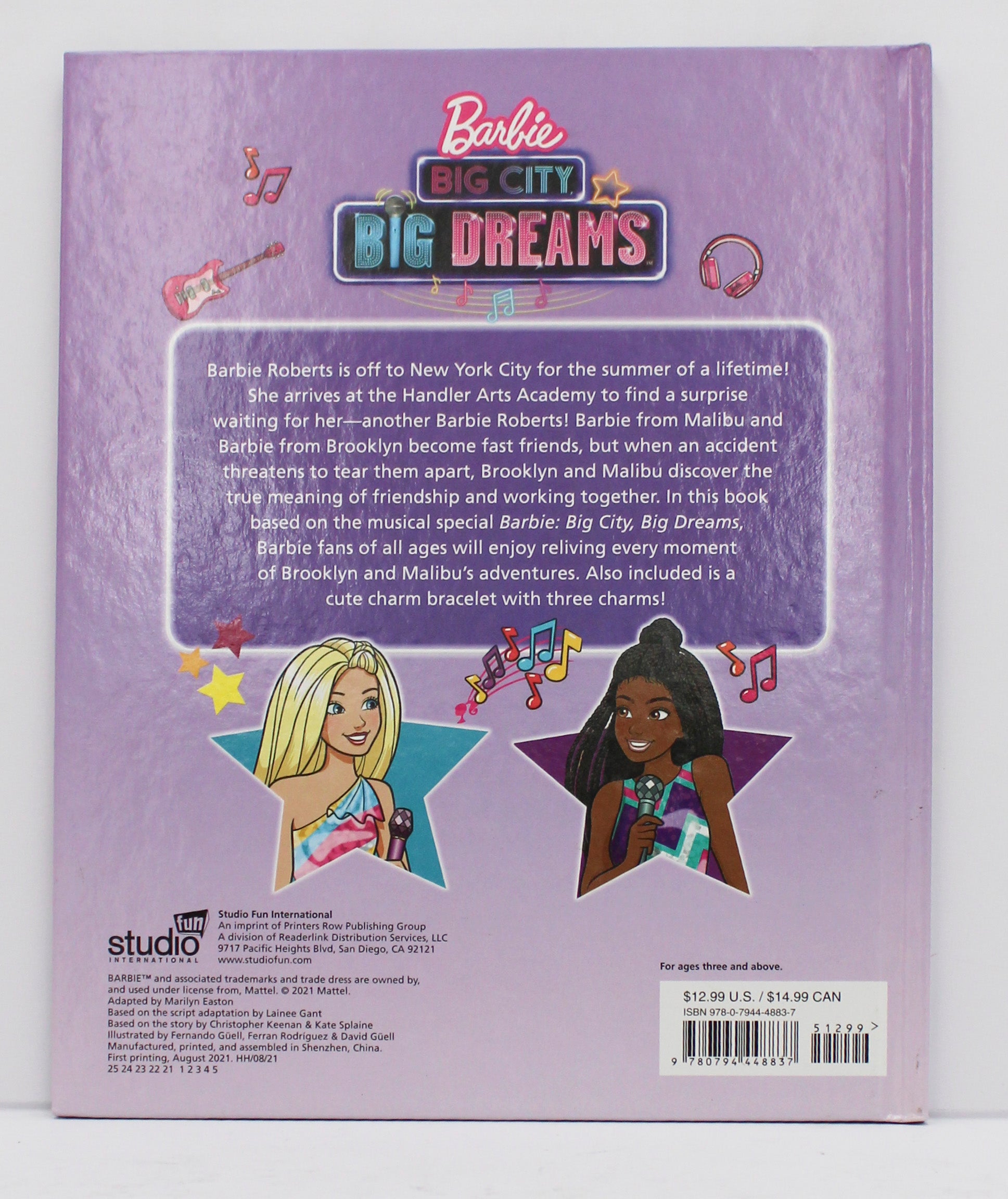BARBIE: BIG CITY BIG DREAMS w/CHARM BRACELET BOOK 24pg