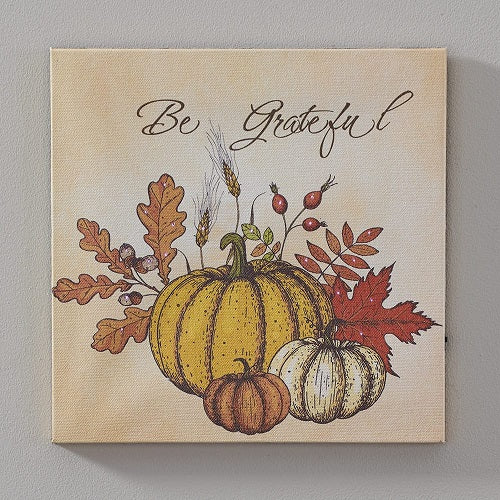 BE GRATEFUL LED CANVAS PRINT 9"L x 9"W