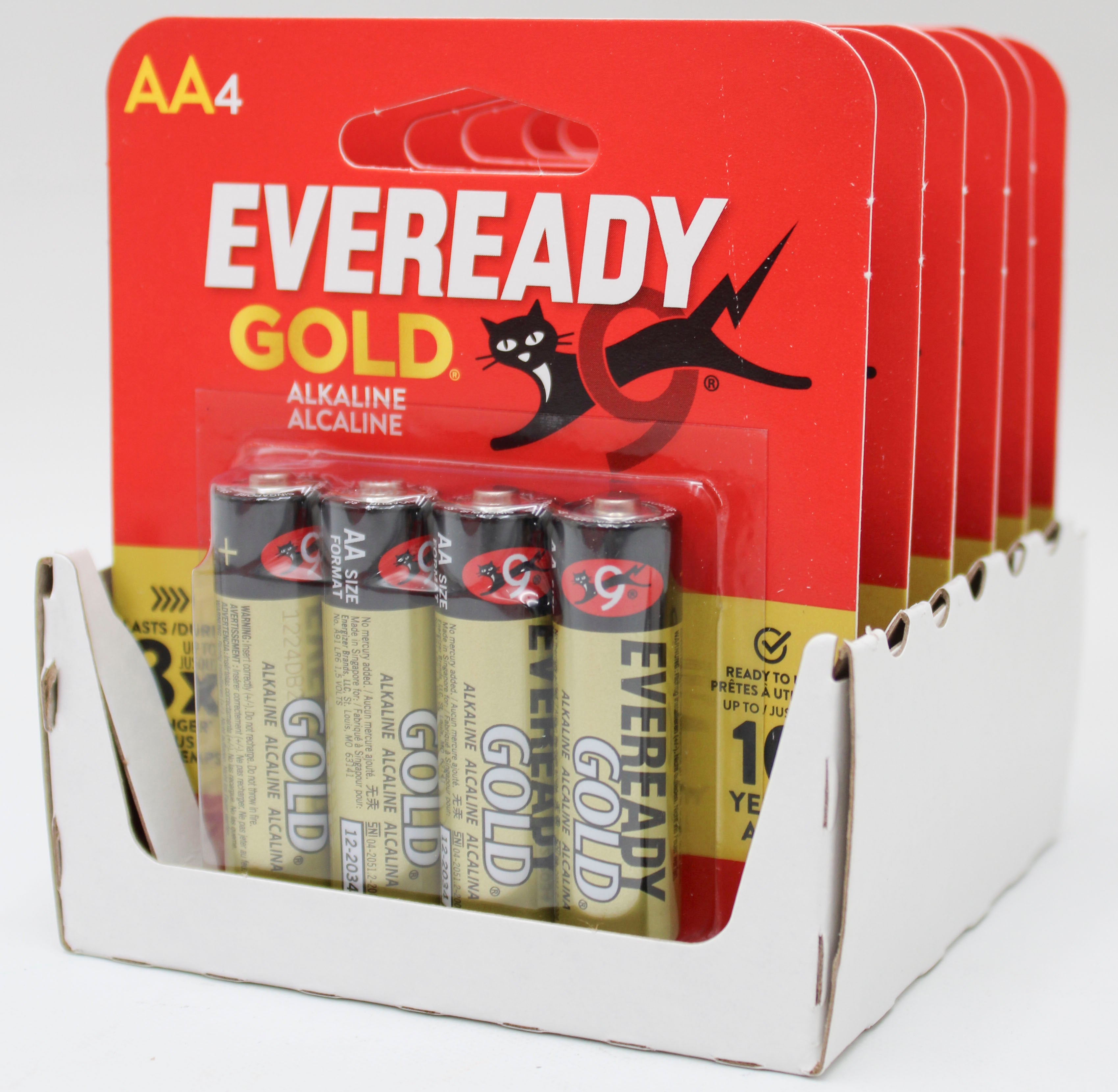 EVEREADY GOLD ALKALINE AA BATTERIES 4 PACK BB 12/31/2034