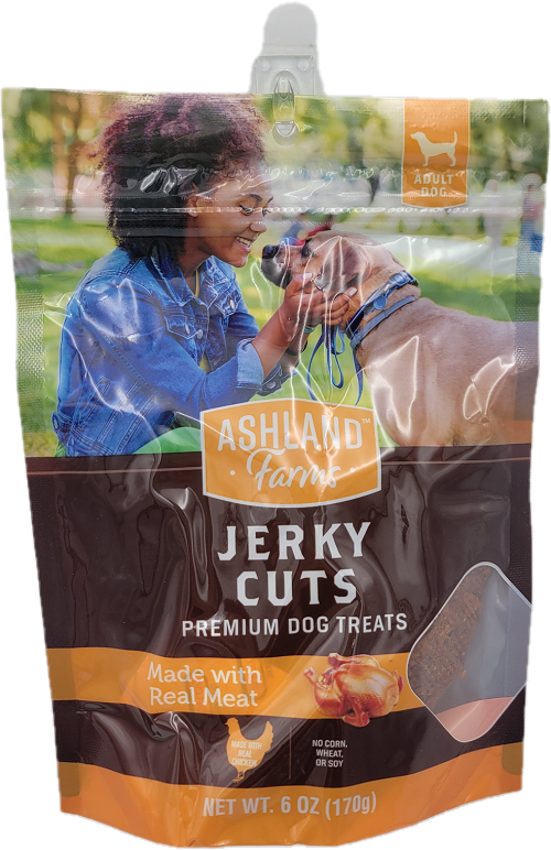 ASHLAND FARMS CHICKEN JERKY CUTS 6oz BB 09/04/2025