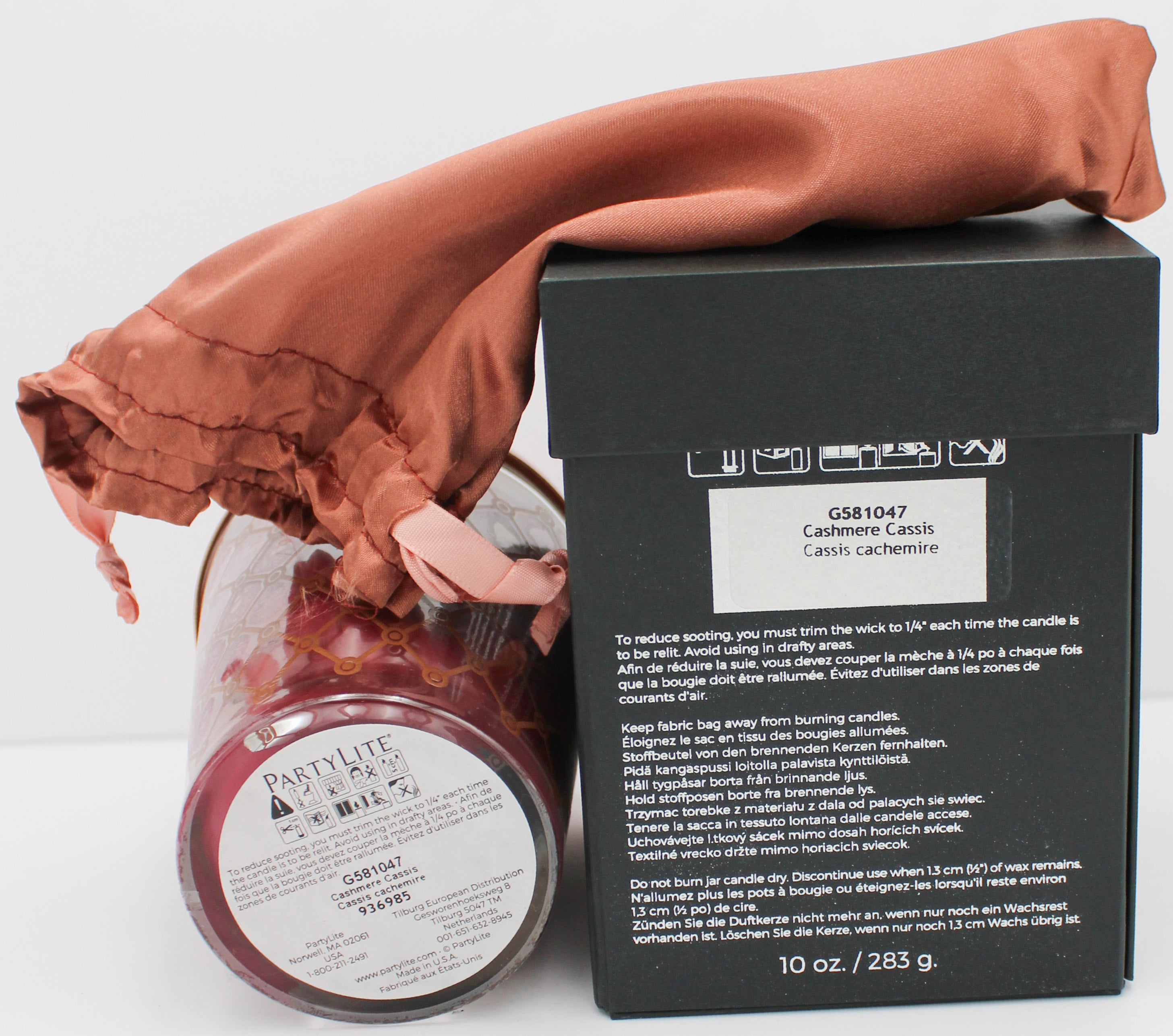 PARTYLITE AFTER DARK CASHMERE CASSIS SCENTED JAR CANDLE 10oz