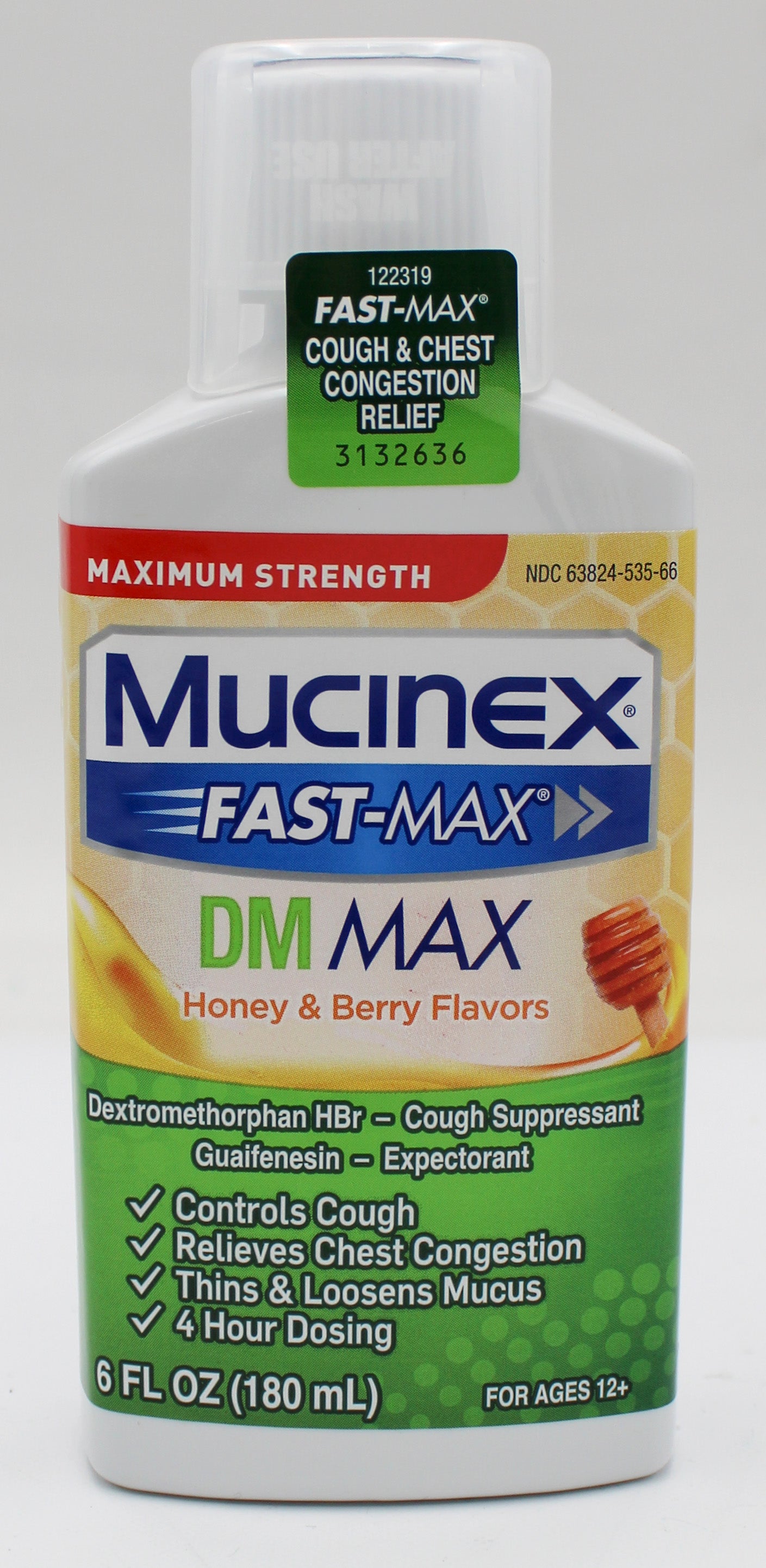 MUCINEX® FAST-MAX® DM Max Adult Liquid  Honey & Berry 6 oz. NI 11/30/2027