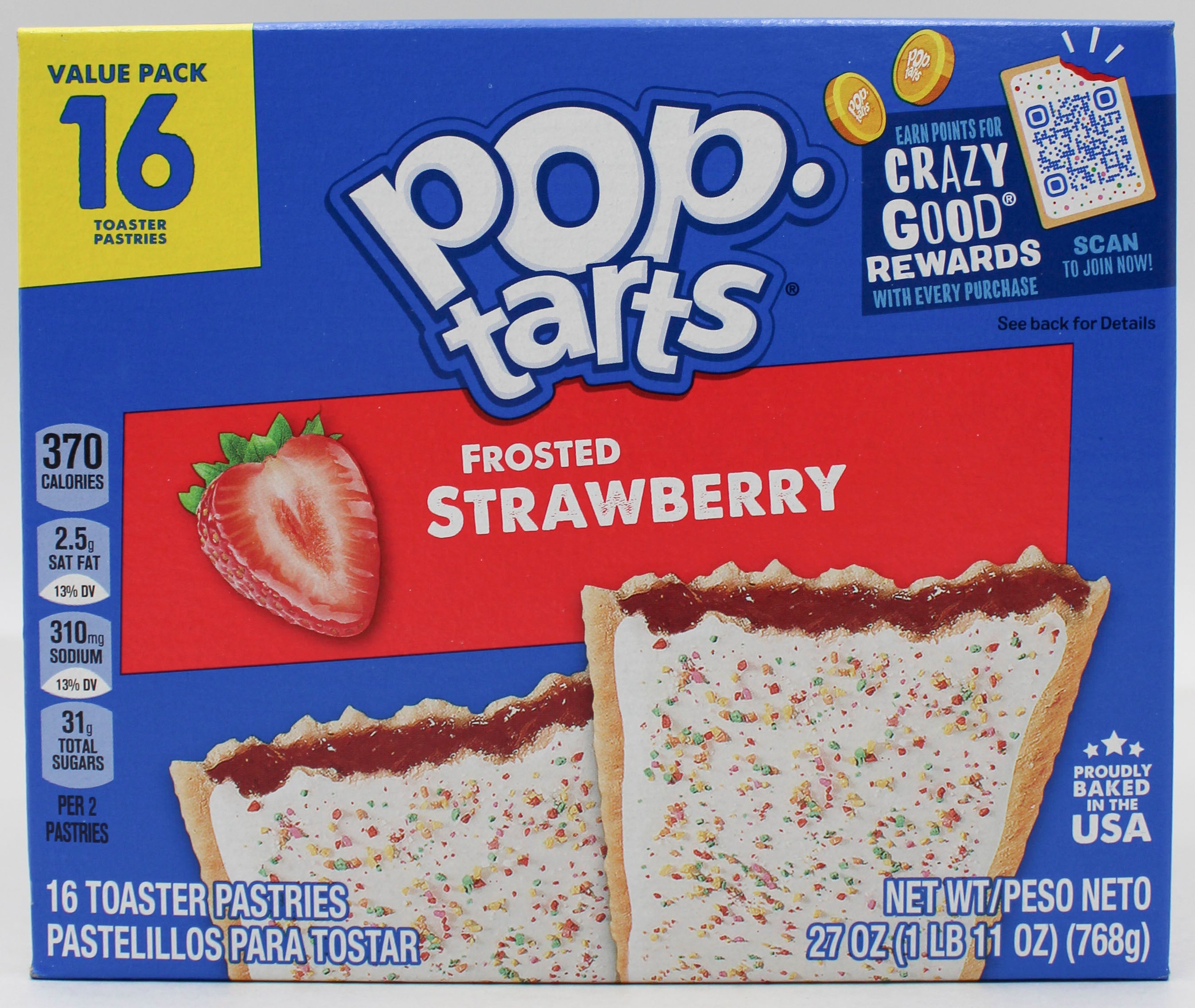 POP-TART FROSTED STRAWBERRY TOASTER PASTRY 16ct 27 Oz NI BB 10/28/2026