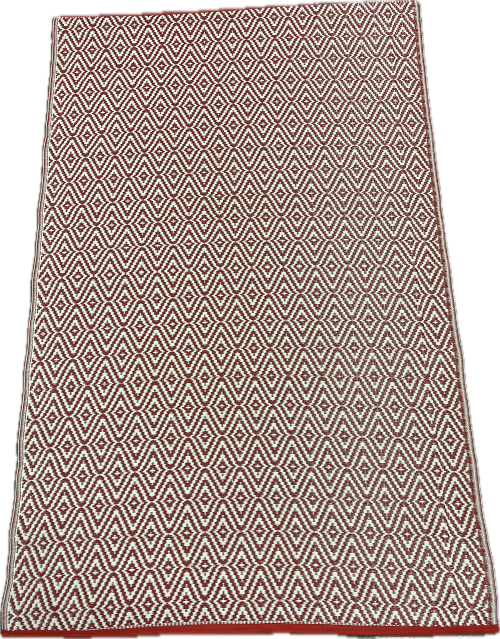 4X6 FT DIAMONDS OUTDOOR RUG - RUST MARQUISE