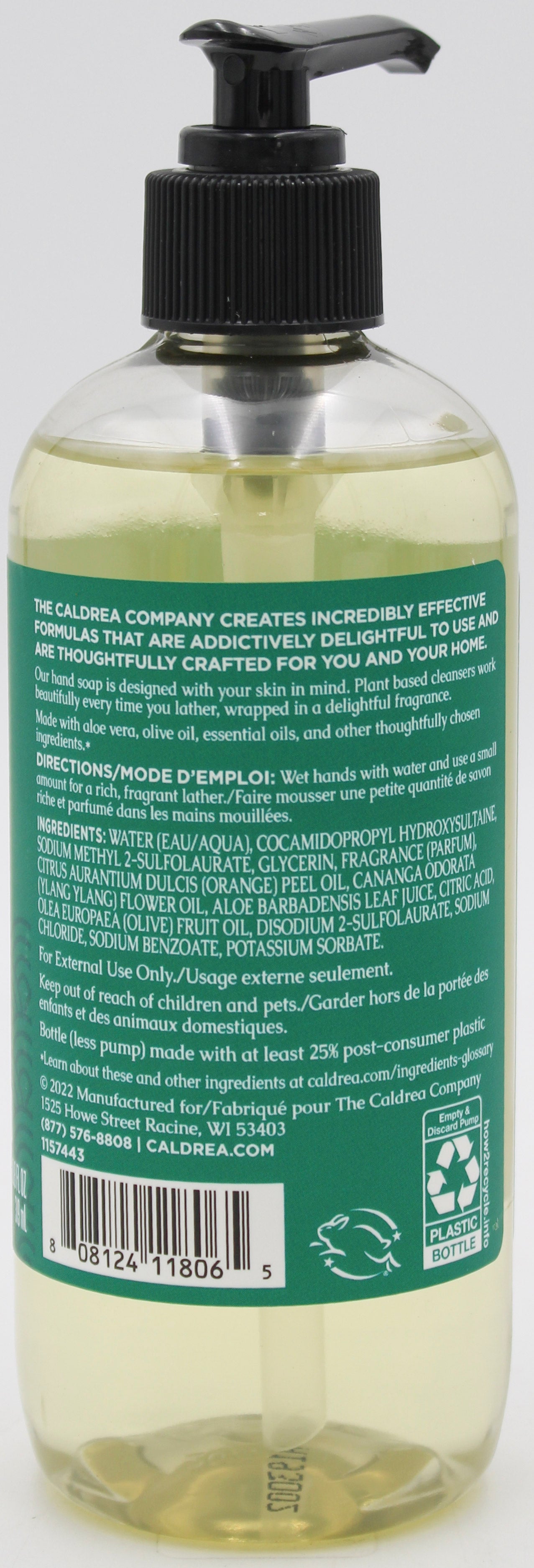 CALDREA HAND SOAP ORANGE BLOSSOM BAMBOO 10.8oz US