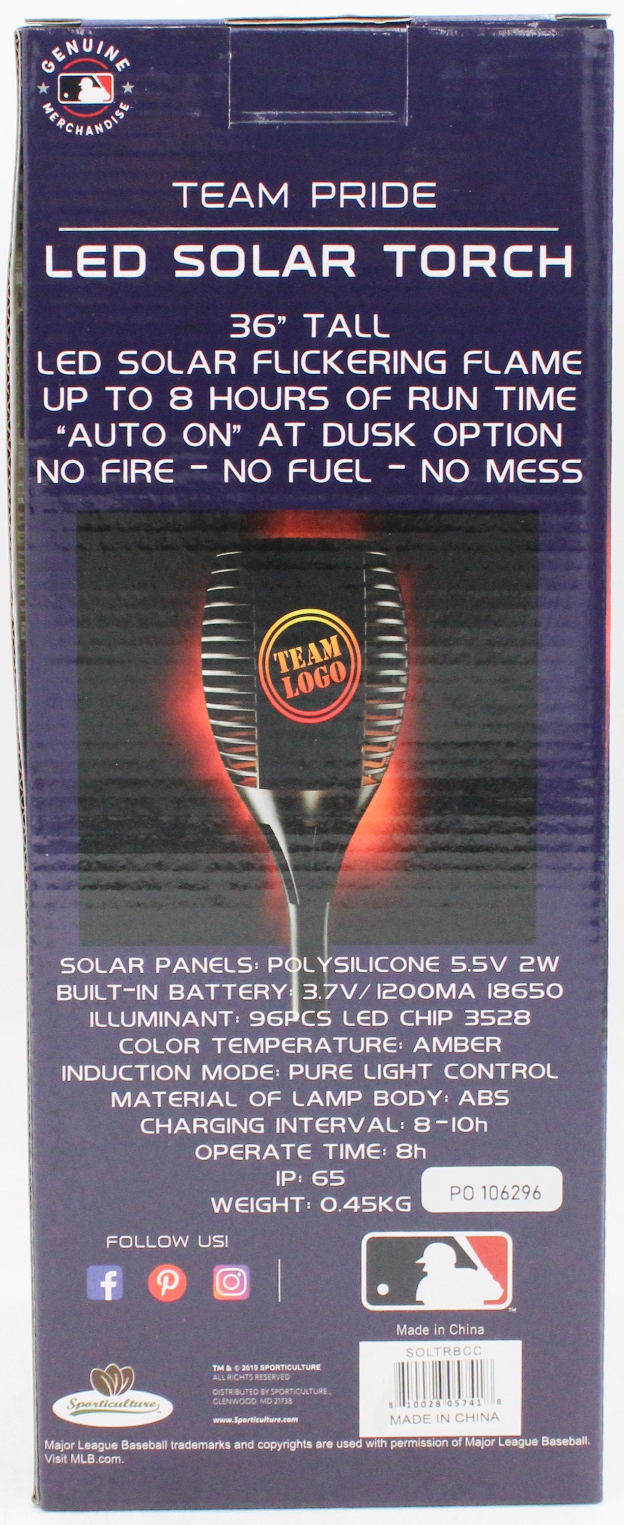 CHICAGO CUBS LED SOLAR TORCH 36"
