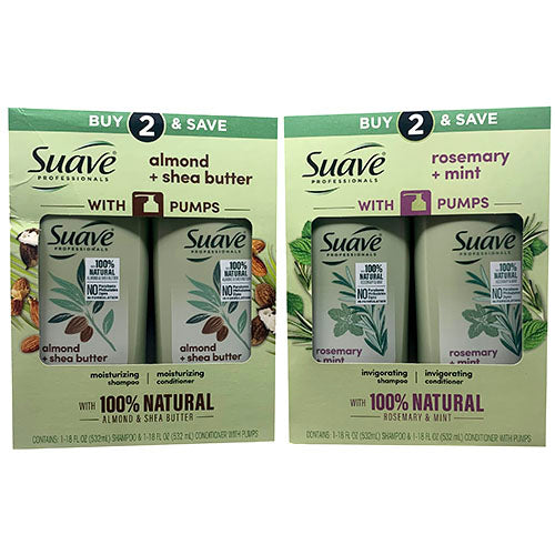 SUAVE SHMP/CNDTNR 18oz/2PK-AST DSPY