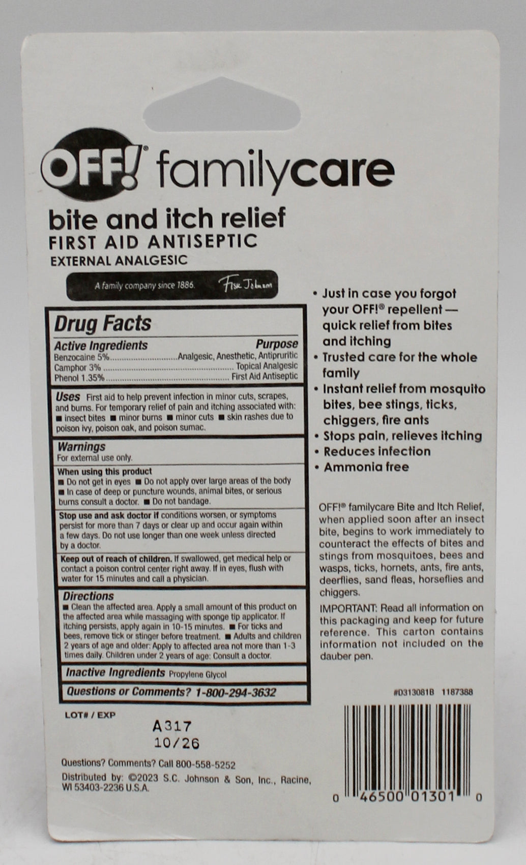 SP OFF BITE & ITCH RELIEF SPORTSMEN 0.5oz EXP 10/26