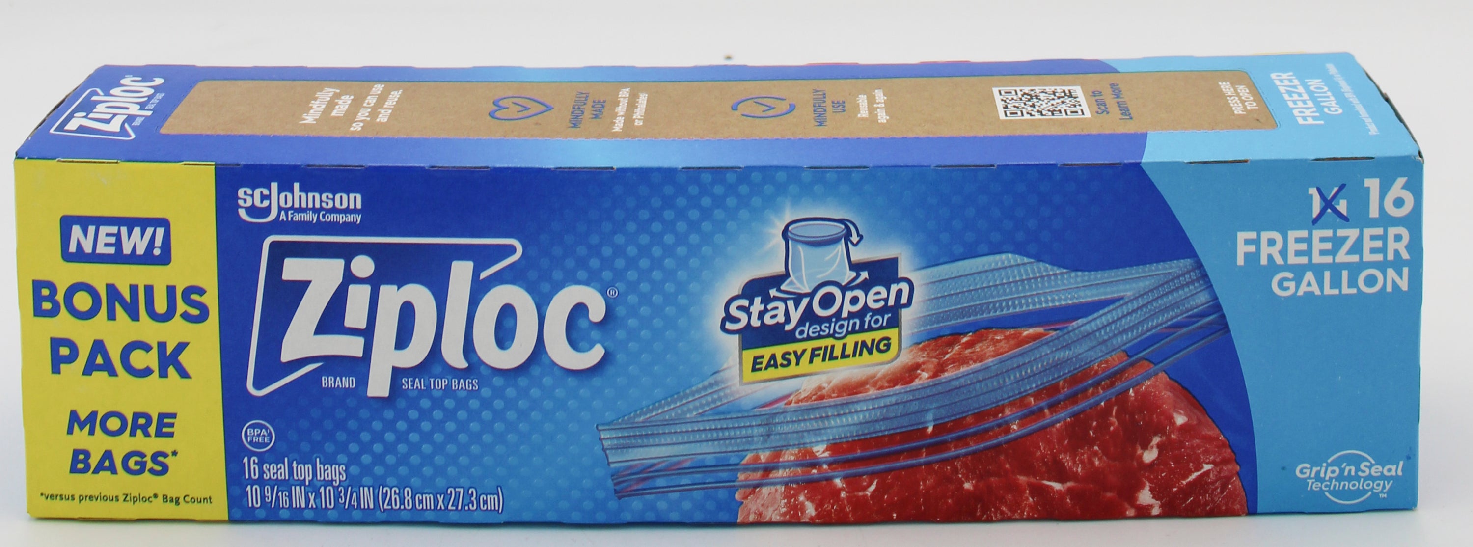 SP ZIPLOC BAG FREEZER 16CT GALLON