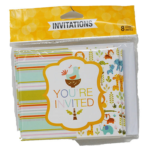 HAPPI JUNGLE INVITATIONS "YOU'RE INVITED"-8CT/5inX4.5in