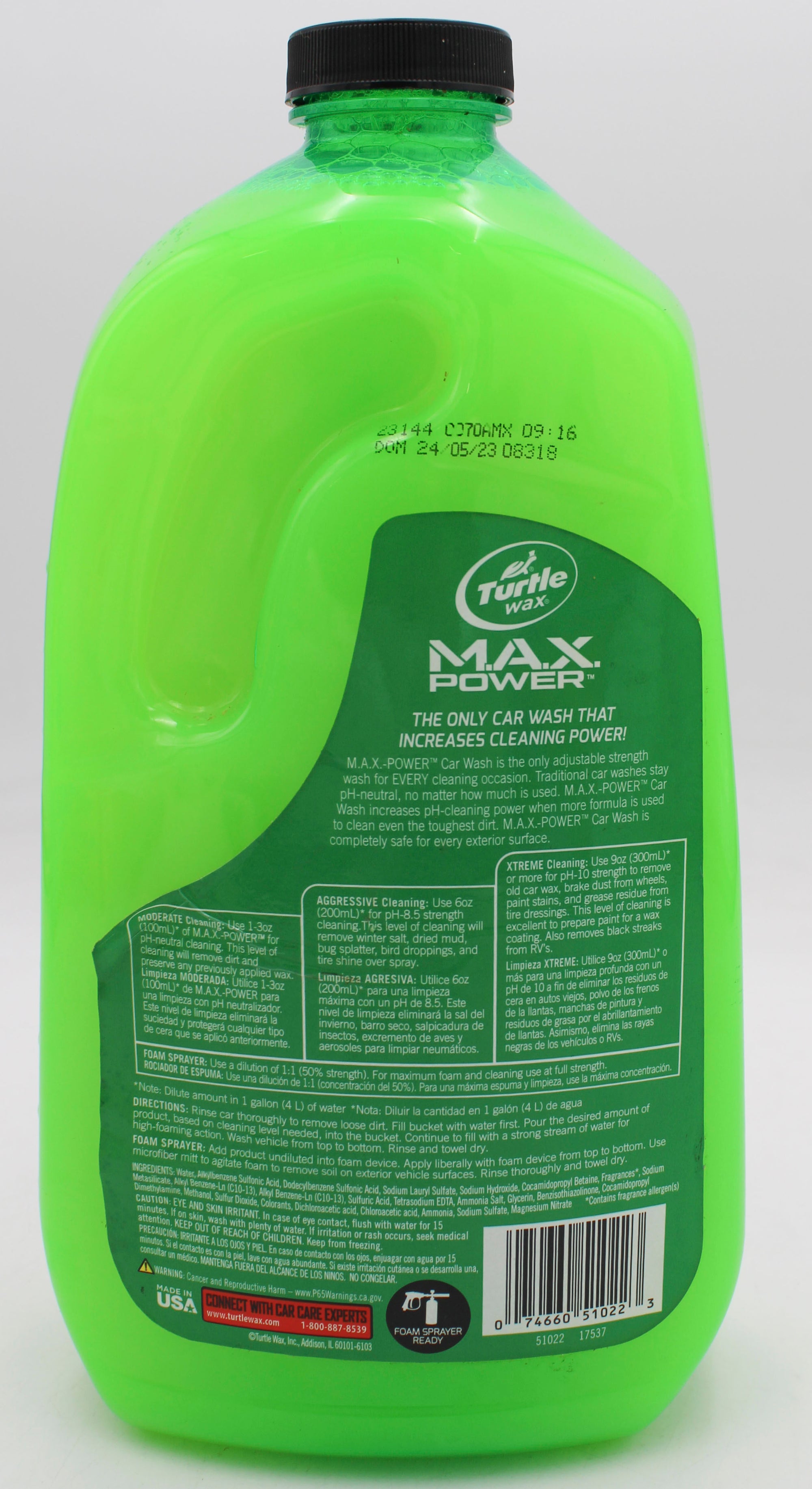 SP TURTLE WAX MAX POWER CAR WASH 64oz