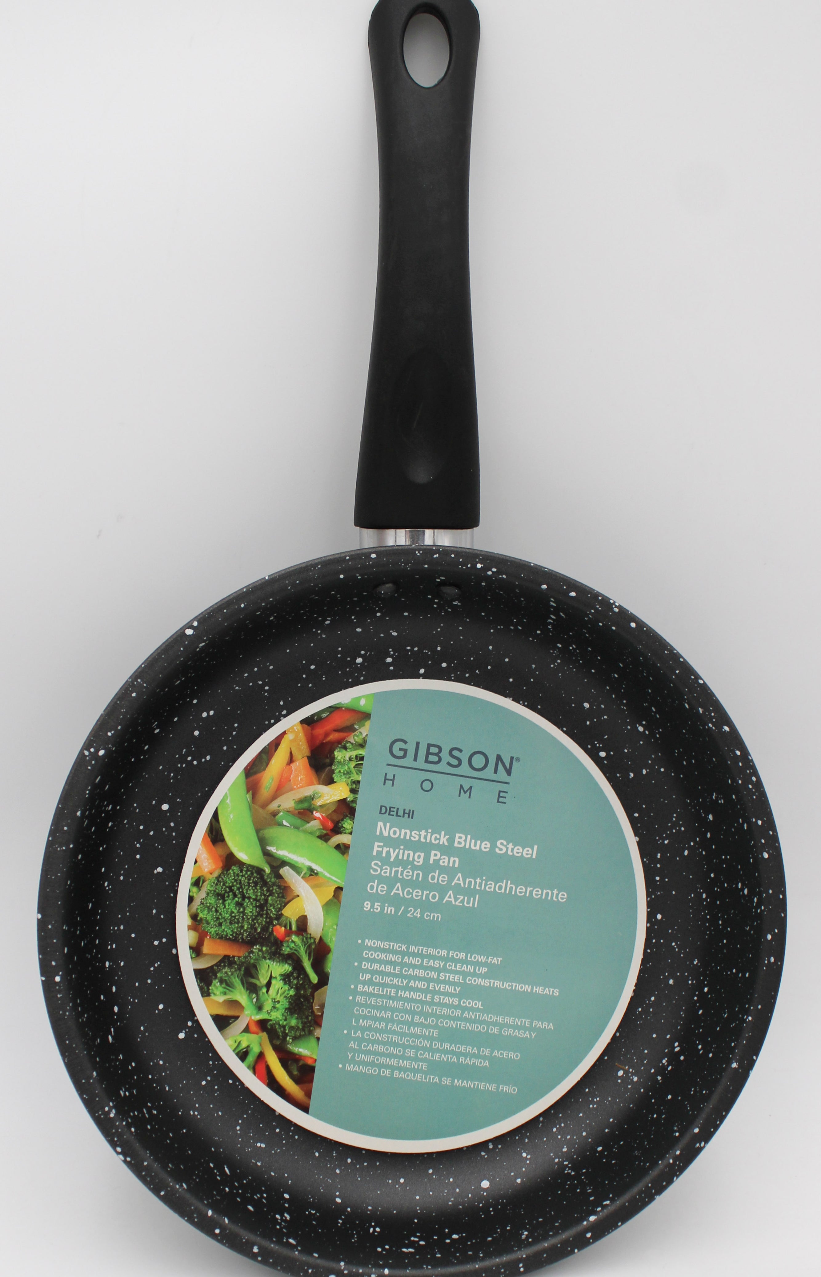 GIBSON HOME 9.5IN FRYING PAN - BLACK GRAY SPECKLE NI