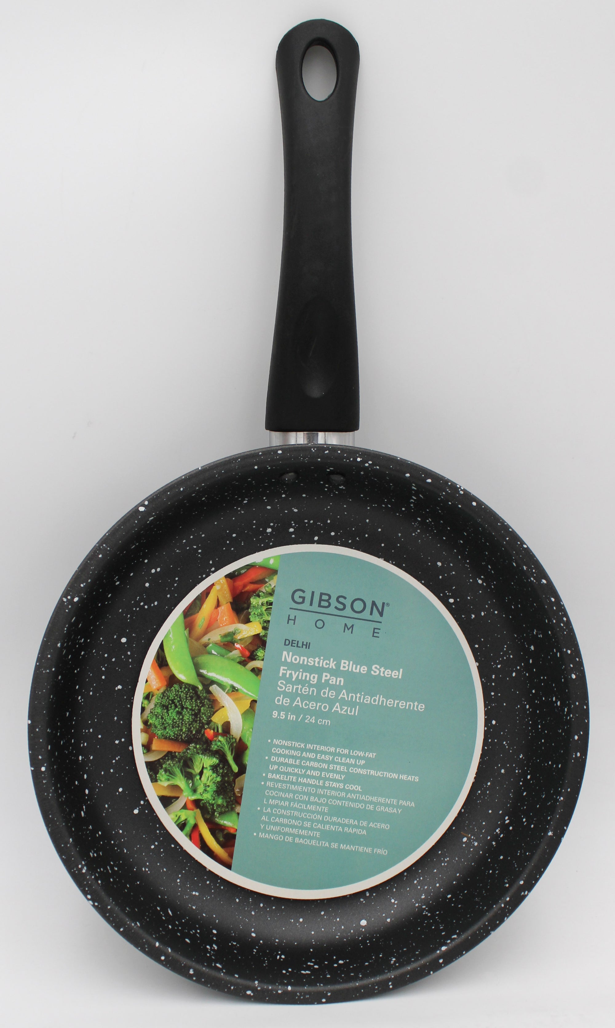 GIBSON HOME 9.5IN FRYING PAN - BLACK GRAY SPECKLE NI