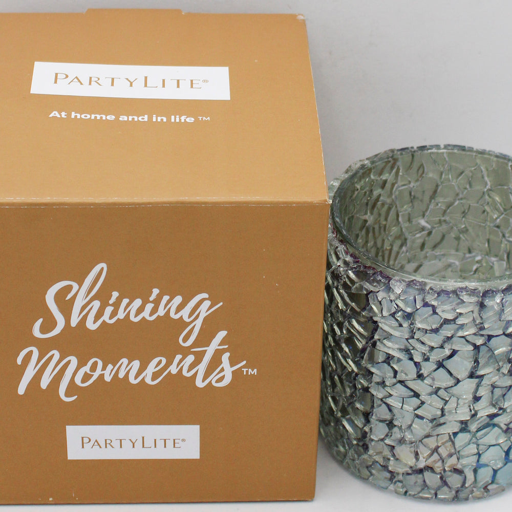 PARTYLITE OPALINE MOSAIC TEALIGHT HOLDER 3 1/4"D x 3 1/2"H